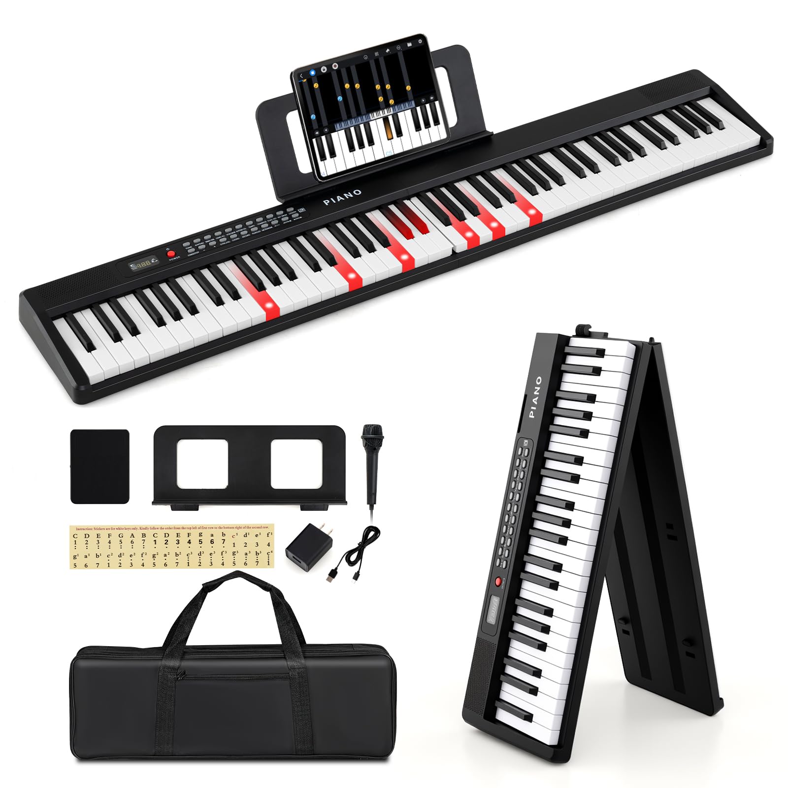 Amazon.com: HONEY JOY 88 Key Keyboard Piano, Folding Full Size