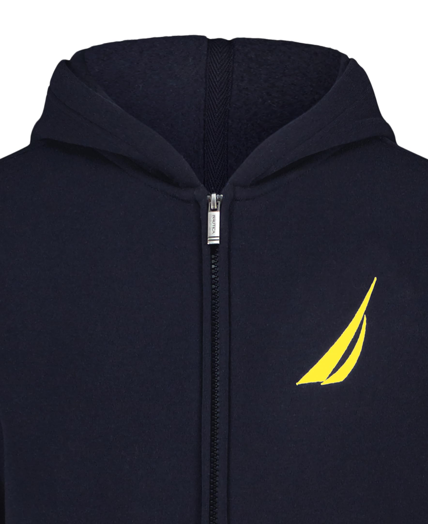 Nautica Chłopięca polarowa bluza z kapturem Basic Logo na zamek błyskawiczny, Klasa J Sport Navy, 10-12