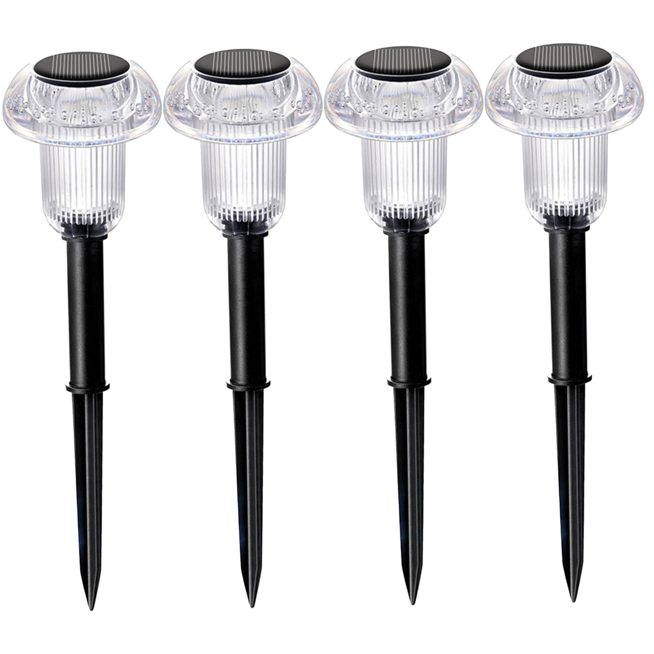 Solar Lawn Lights, 4 Pack LED Solar Mushroom Lights with Stake Waterproof Mushroom Decor for Pathway Yard Garden Outside, Warm White