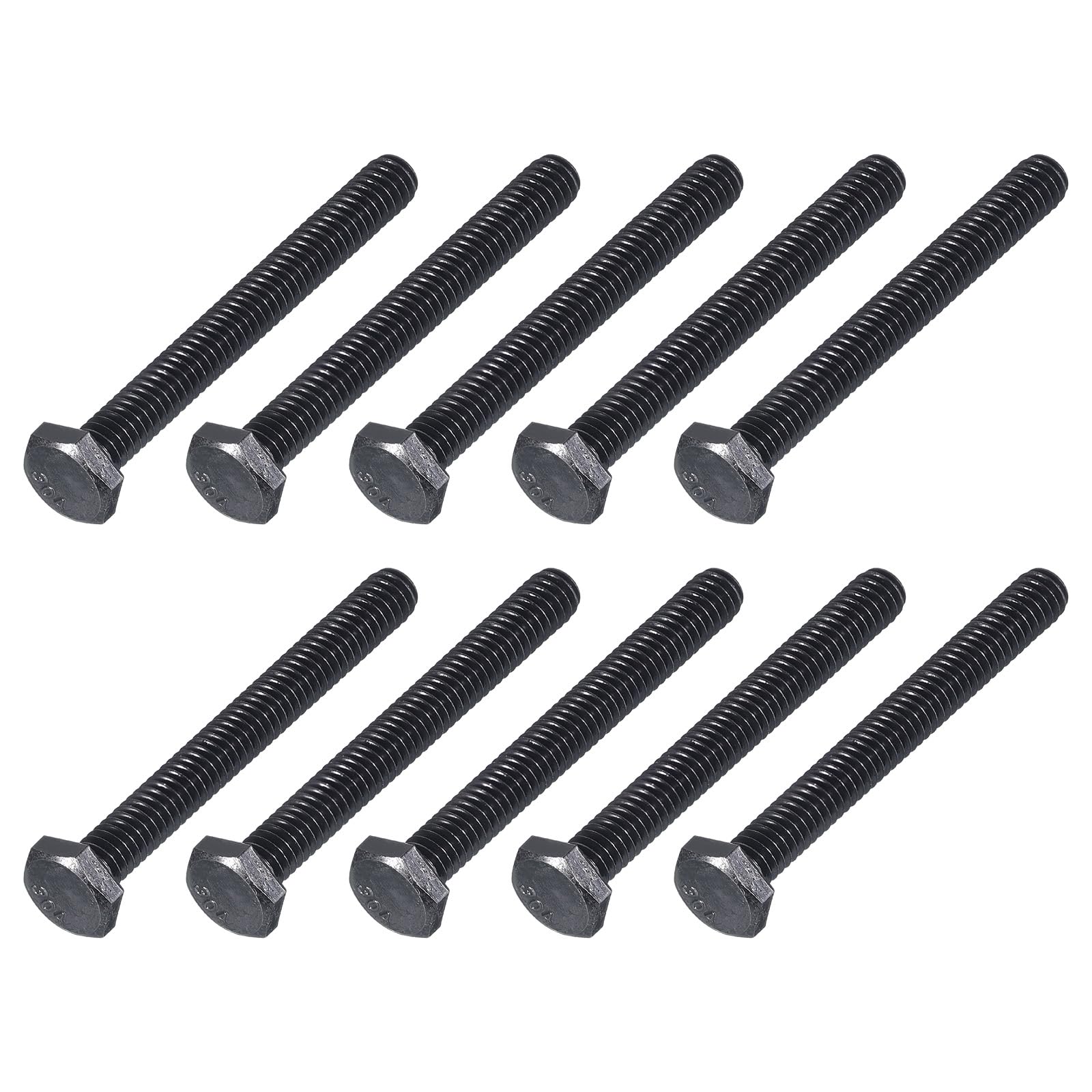 METALLIXITY Hex Head Bolts (1/4-20 x 2-3/8") 10Pcs, 304 Stainless Steel 18-8, Fully Threaded, External Hex Drive