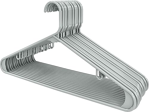 Vista 32 de Utopia Home Perchas de plástico, paquete de 30 unidades, perchas con ganchos, duraderas y ahorran espacio (negro)