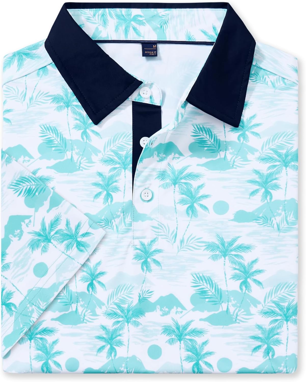 Alimens & Gentle Golf Polo Shirts for Men Short Sleeve Print Dry Fit Moisture Wicking Stretch Collared Business Casual Shirt - Image 4