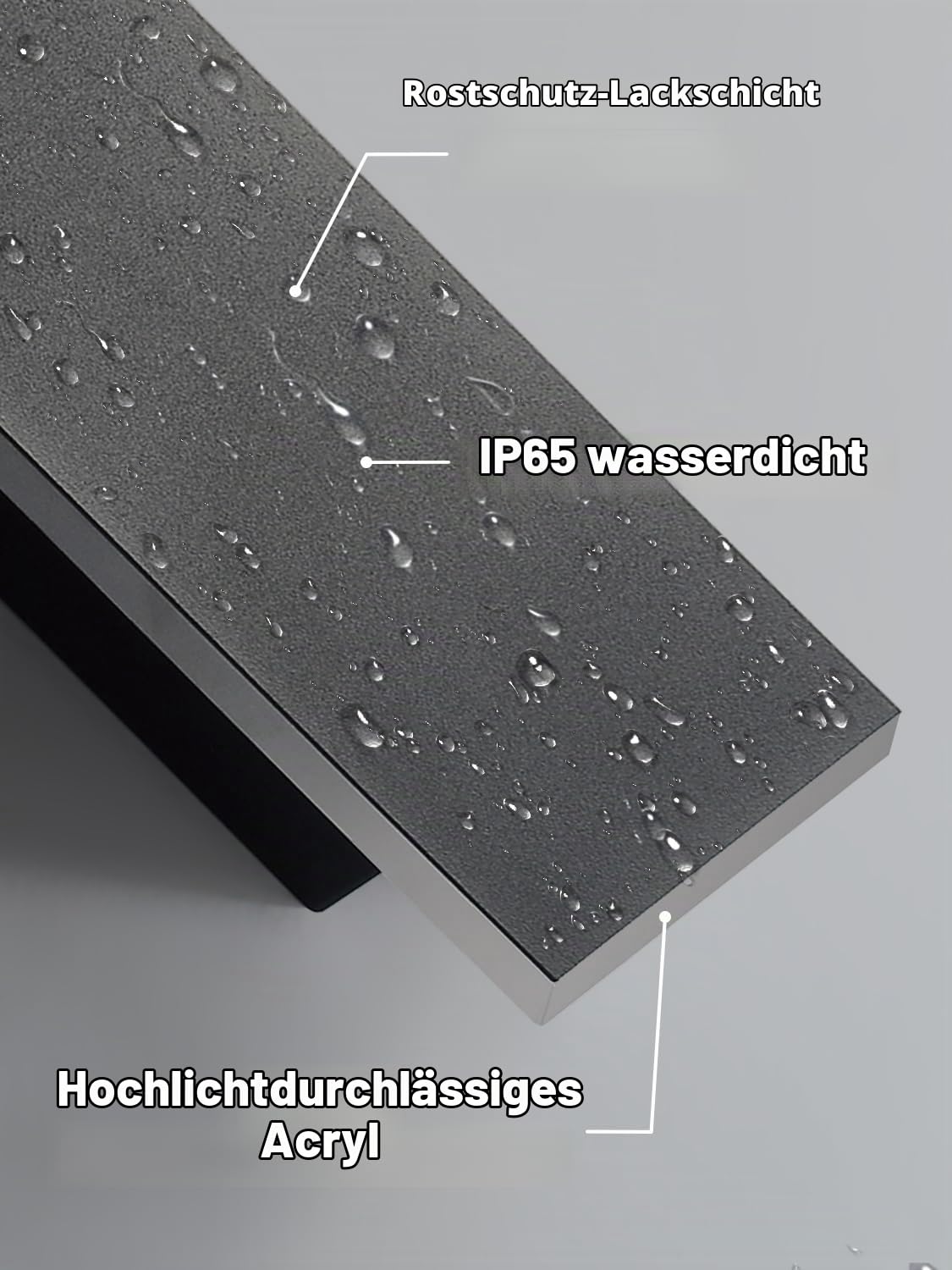 100CM LED Wandleuchte Aussen Lange Wandlampe Schwarz Ip65 3000K | Außenleuchte Außenwandleuchten Hauswand Wasserdicht Outdoor Wand Lampe Terrasse Gärten, Villa , Warmes Licht Anthrazit Innen