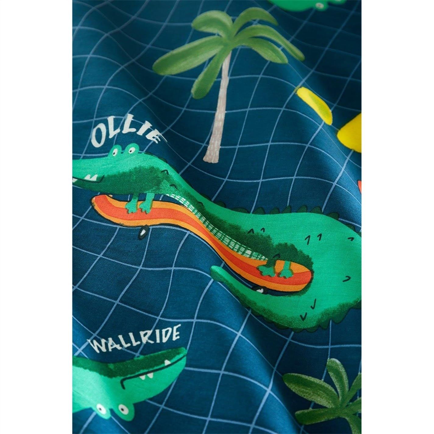 HOMELIFE Womens Skator Gator Duvet Set, Green, Single - Image 3