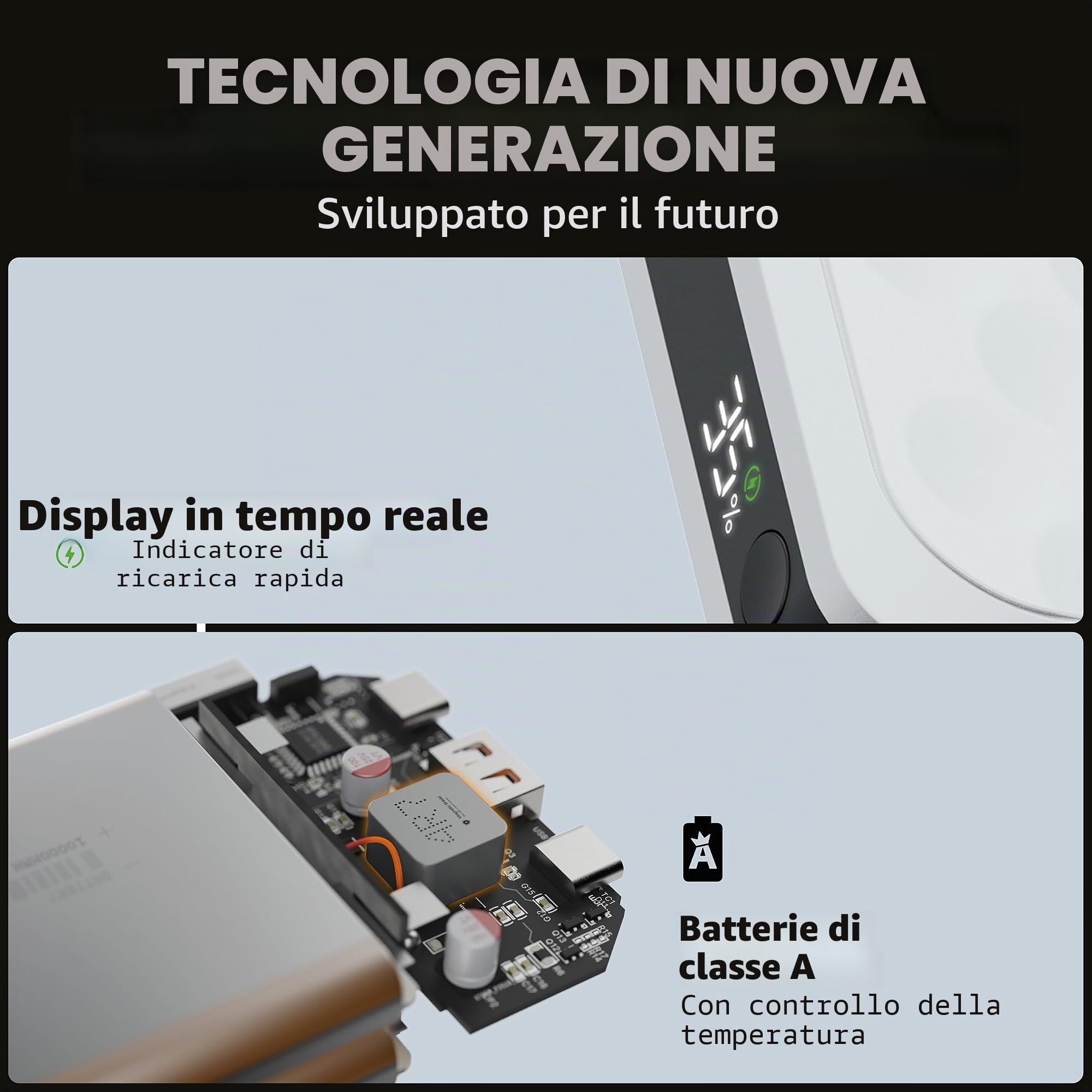 Xtorm Fuel serie5 power bank 20.000mAh 35W uscite USB-C e USB-A bianco | Adatto per smartphone tablet ed accessori compatibili portatile, con display digitale, ricarica rapida, in plastica riciclata