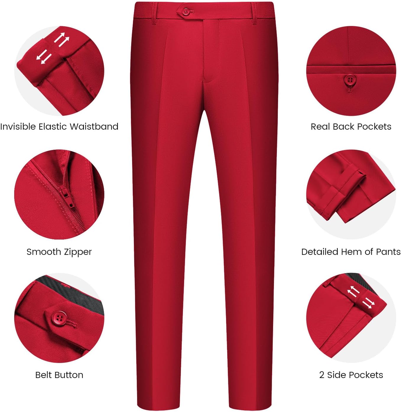 WULFUL Men’s Slim Fit Suit One Button 3-Piece Blazer Dress Business Wedding... - Picture 254 of 257