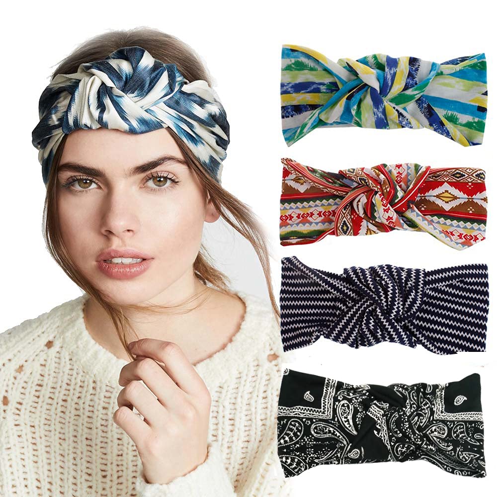 Fasce per capelli da donna in tessuto largo, stile boho, accessori per capelli, fascia antiscivolo, fermacapelli da donna, fiori, stella di rubino, voliera, hana jade - Italia