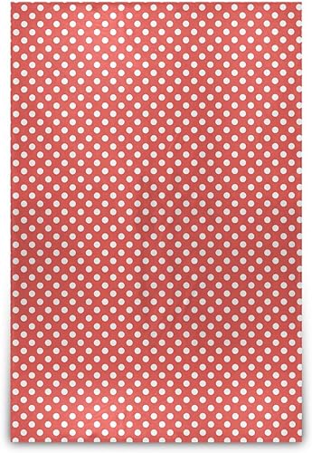 Mantas y mantas de forro polar de franela de lunares con fondo rojo, mantas cálidas y ultrasuaves de 60 x 90 pulgadas para campamento, sala de