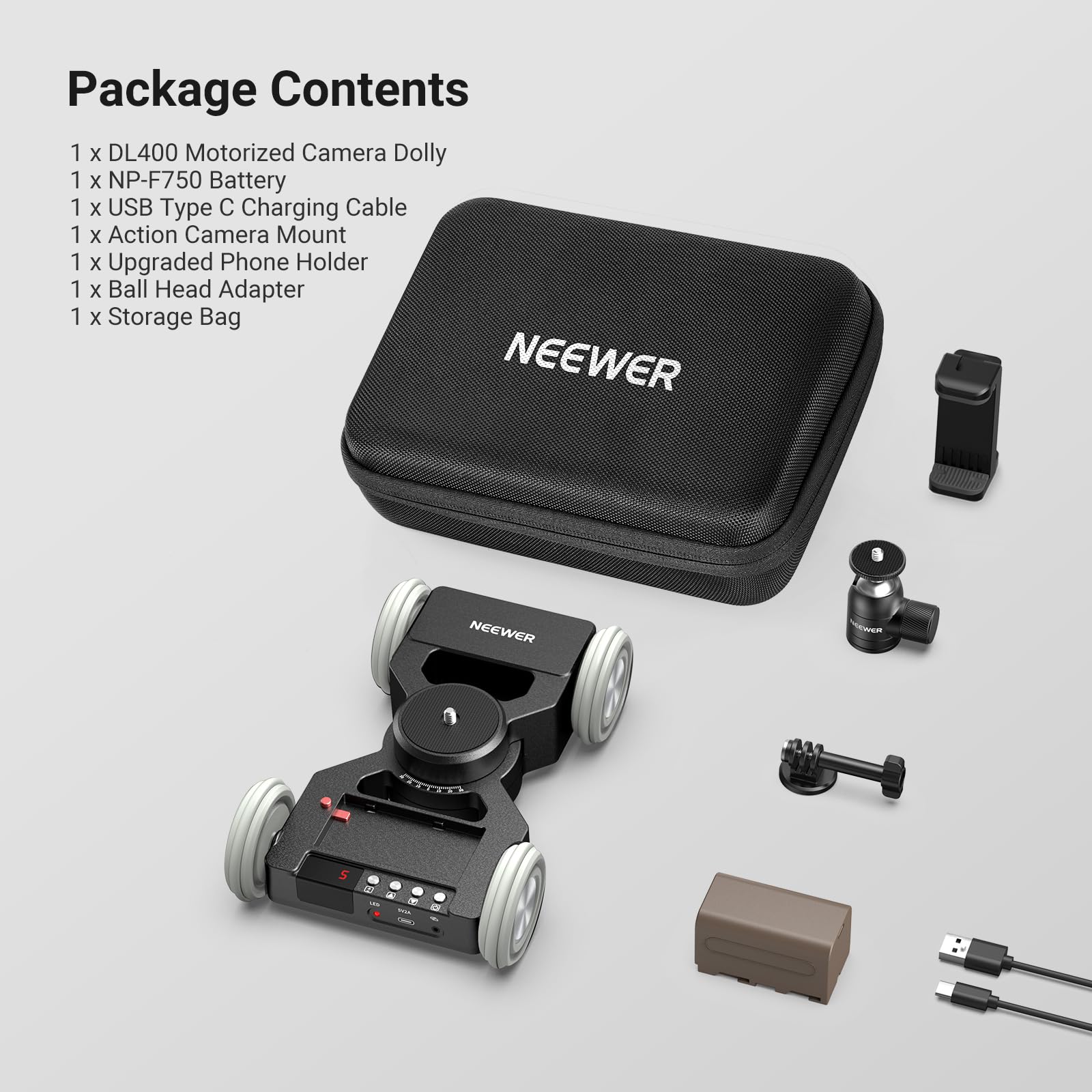 NEEWER DL400 Slider Motorisé Amélioré avec Contrôle par Application