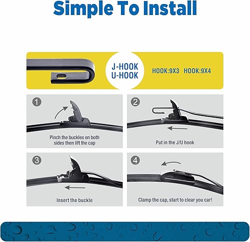 Miniatura 3 de Limpiaparabrisas automotriz de 22 pulgadas + 22 pulgadas para AFord Expedition 20-08 Explorer 04-02 Crown Victoria 2011-1999 Yukon 20-00 Navigator
