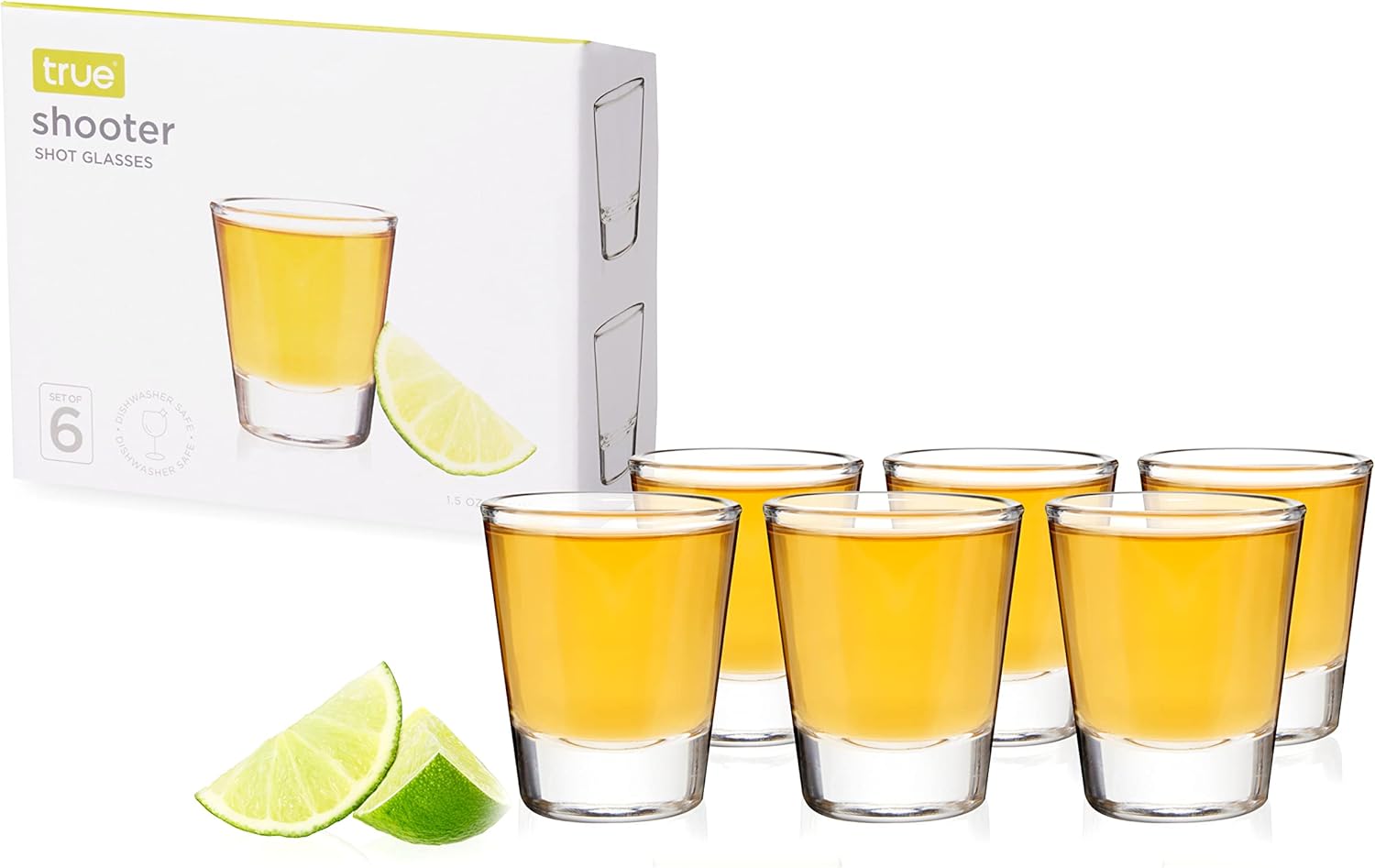 True Classic Shot Glass, Plain Shot Glasses Perfect for Tequila and Whiskey