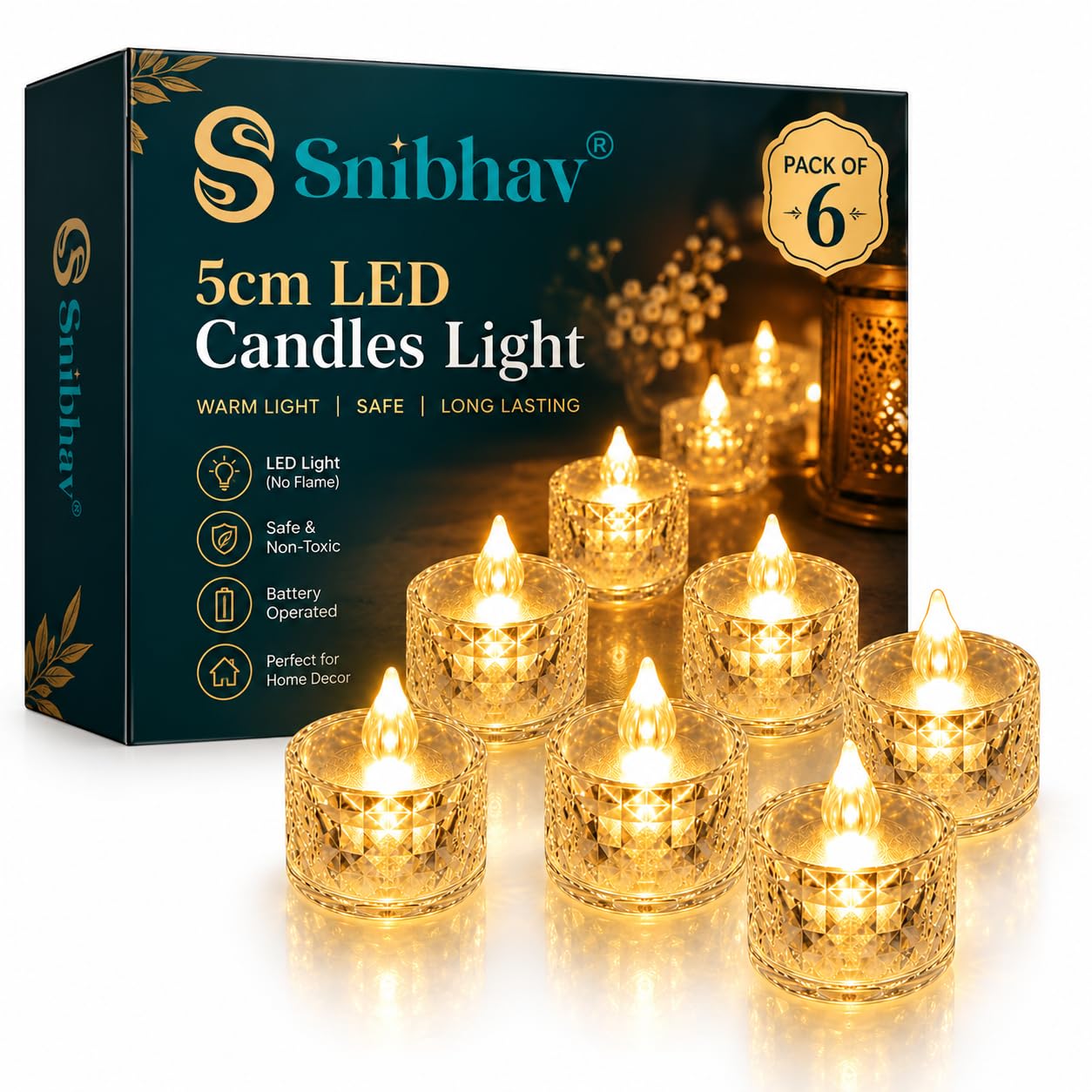 LED Tea Lights - Warm White Set of 12 -18