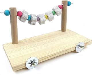 YOU+ Chinchilla Cage Accessories, Wood Platform with Chew Toys Lava Ledge Blocks for Mouse Chinchilla Rat Gerbil Dwarf Hamster