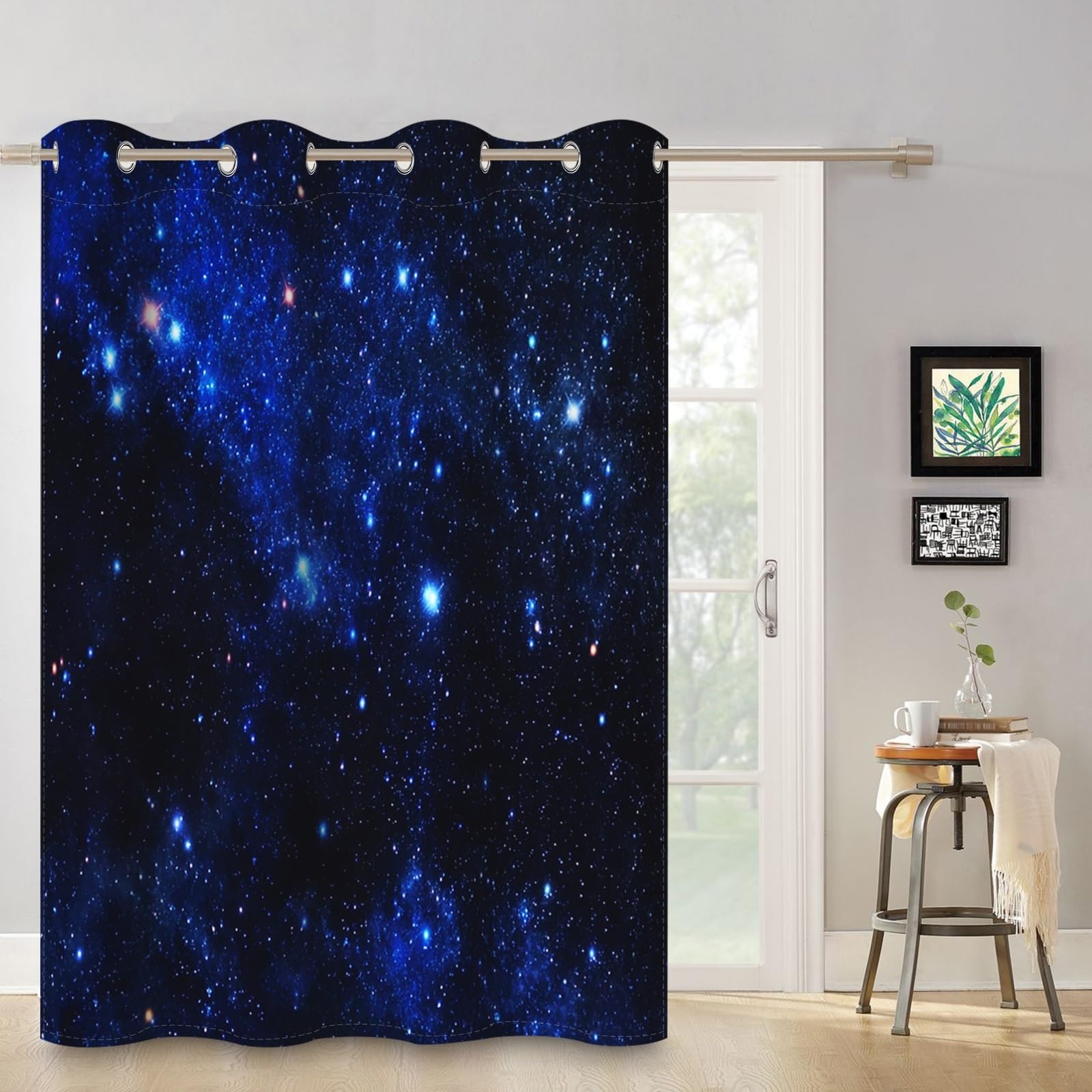 ggaimwf 42"x 63" Galaxy Eyelet Curtain for Kids Bedroom Universe Space Starry Sky Fantasy Thermal Grommet Room Dividers Blackout Window Drapes for Boys Girls Playroom Living Room,1-Single Panel - Image 3