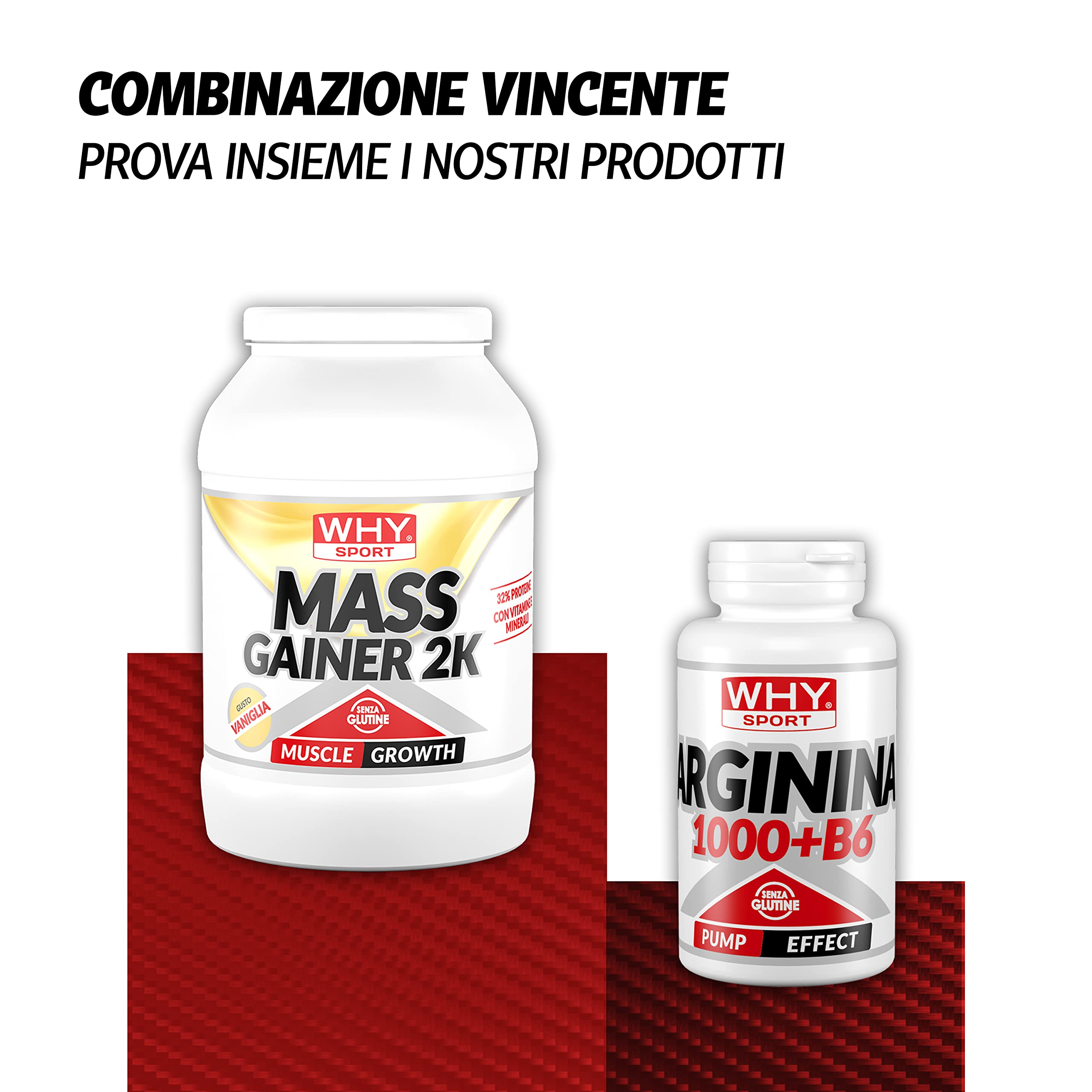 WHY SPORT MASS GAINER - Integratore Alimentare con Proteine - Vitamina C - Vitamina B6 e Sali Minerali - Senza Glutine - Gusto Vaniglia - 2 Kg