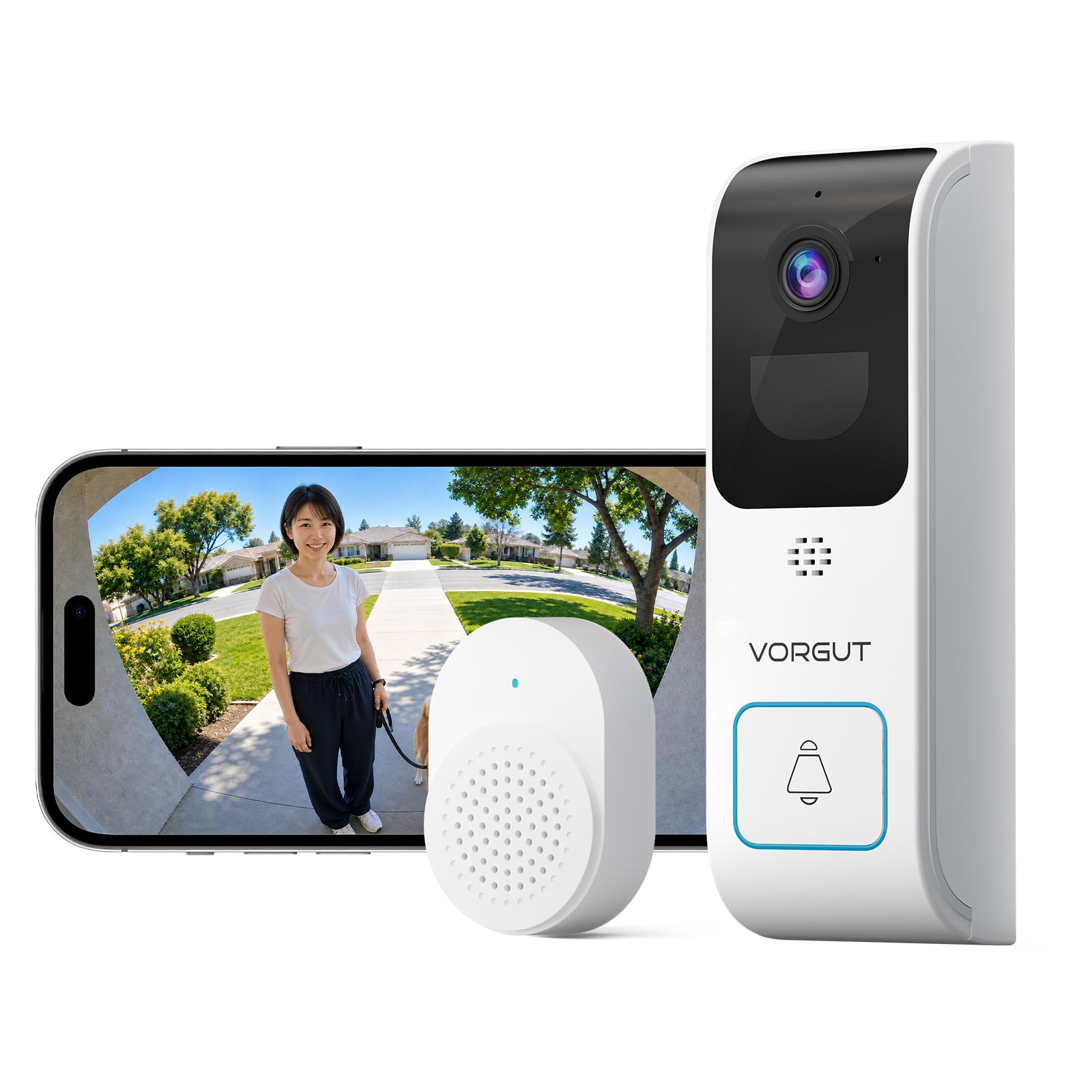 Amazon.co.jp: VORGUT スマートドアホン ビデオドアベル 400万画素