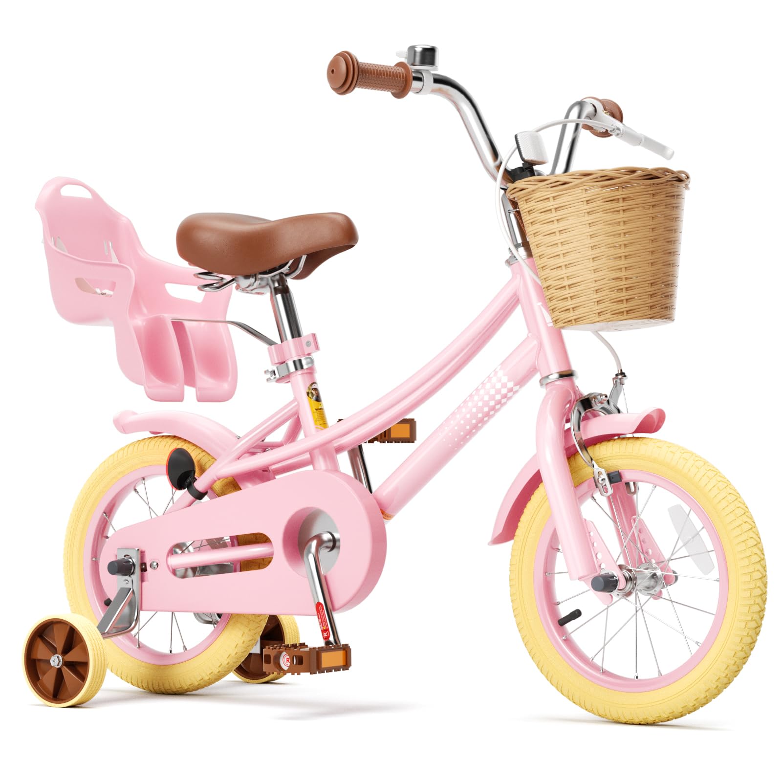 Girls Bike for 2-12 Years Old Kids 12-20 Inch Toddler Bike | with Training Wheels | & Basket | Bell Birthday Gifts for Kids