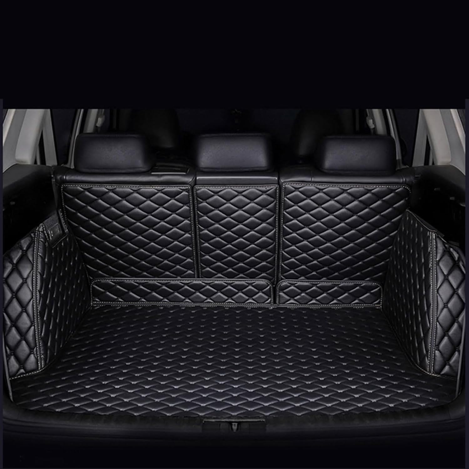 ZanLIn Full Coverage Leather Car Boot Mat for BYD Seal U DM-i 2024-2025(audio à droite), Car Trunk Mats Cargo Storage Protector Tray Waterproof Luggage Pad Interior,Black/A