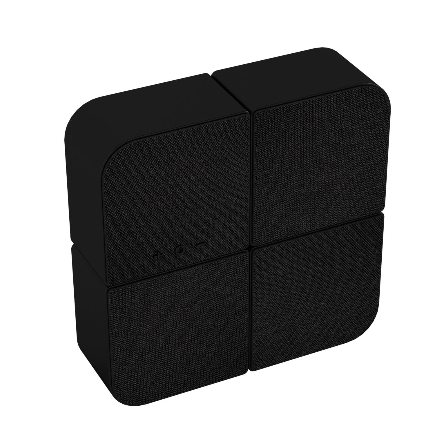 KYF Mini Mur d'Enceintes Bluetooth 6.0 Modulables, 4 Haut-parleurs Magnétiques, 20W RMS, Batterie Rechargeable, Noir