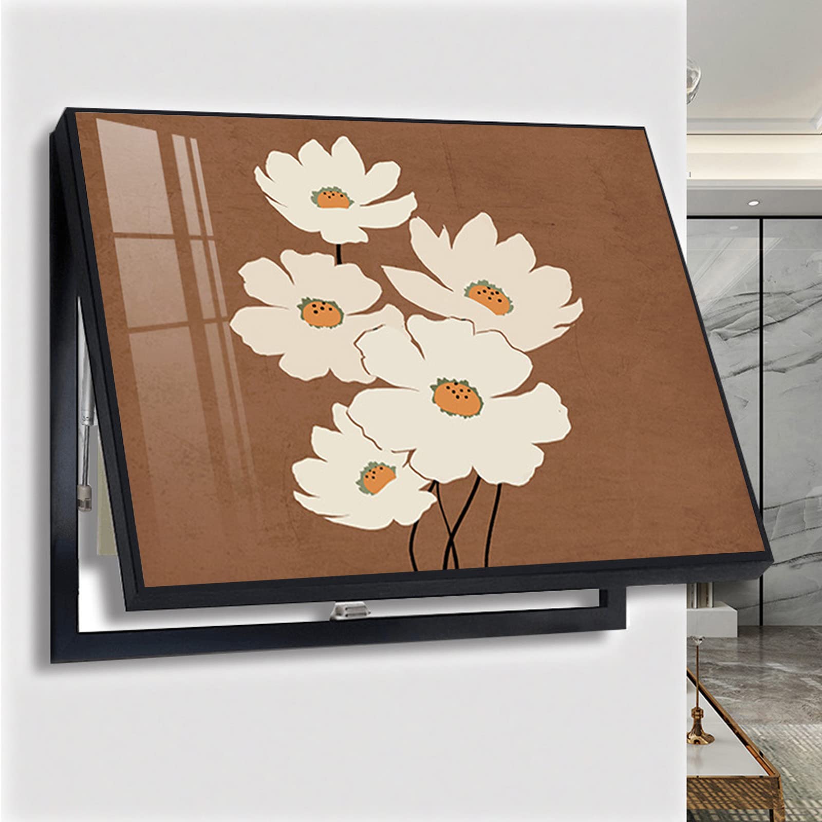Decorative Panels for Distribution Boxes, Decorative Picture Electric Flip Meter Box Counters with Cover for Painting Decoration(J,50x40cm)