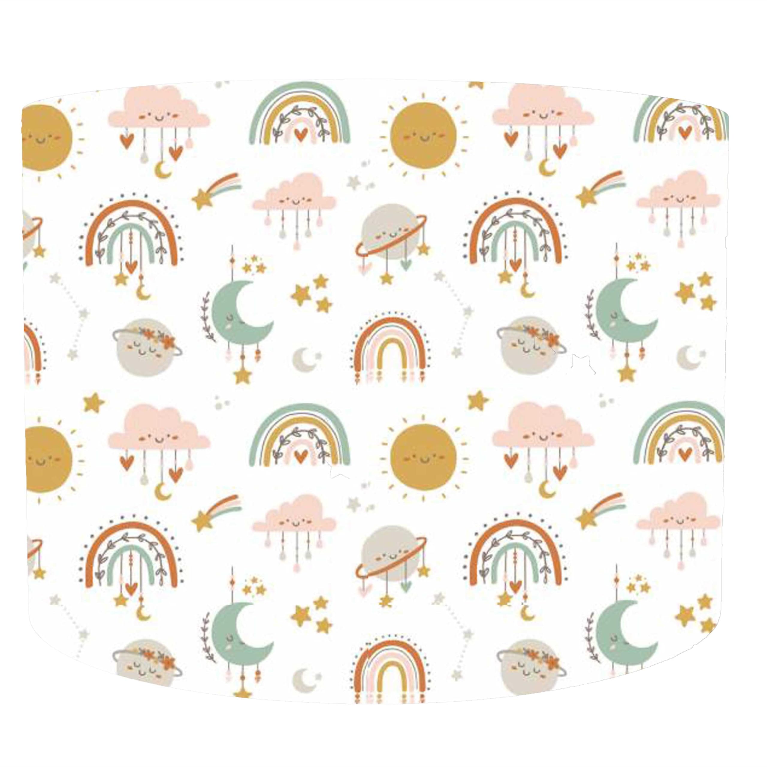 Leo & Cal, Rainbow Lampshade For Girls Bedroom, Choice of 20cm, 25cm, 30cm, 35cm Diameter, Kawaii Lamp Shade, Boho Nursery Decor, Netural Boho Lighting, Baby Girl Ceiling Light Pendant