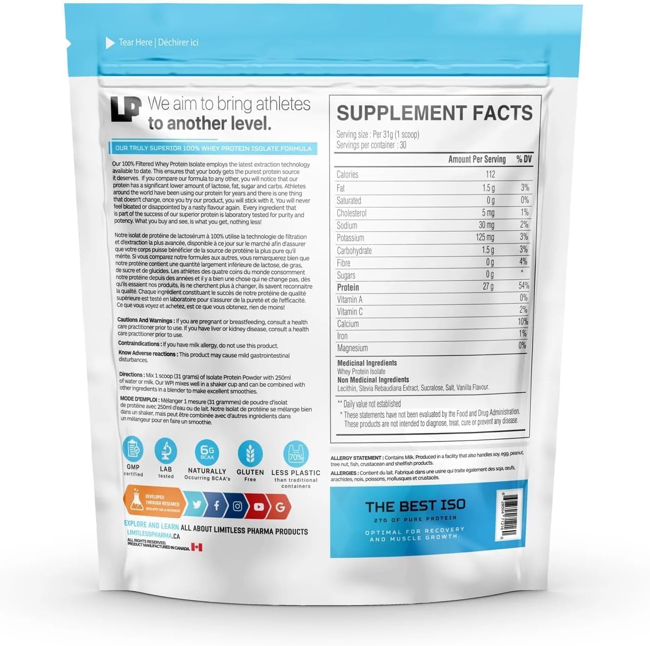 Natures Reasearch Vanilla Protein Powder 75 sevings