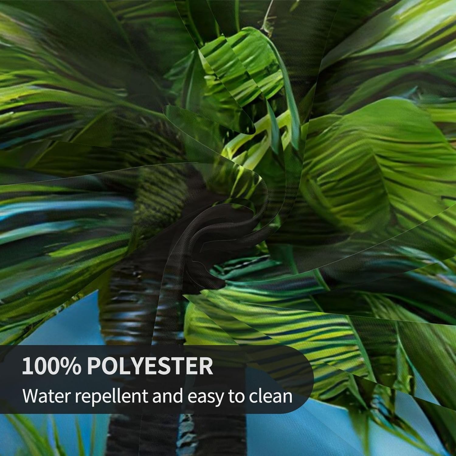 Summer Palm Tree Print Wrinkle Free Dining Table Cover for Birthday Party Farmhouse Tablecloths Up to 60 x 60 Inches