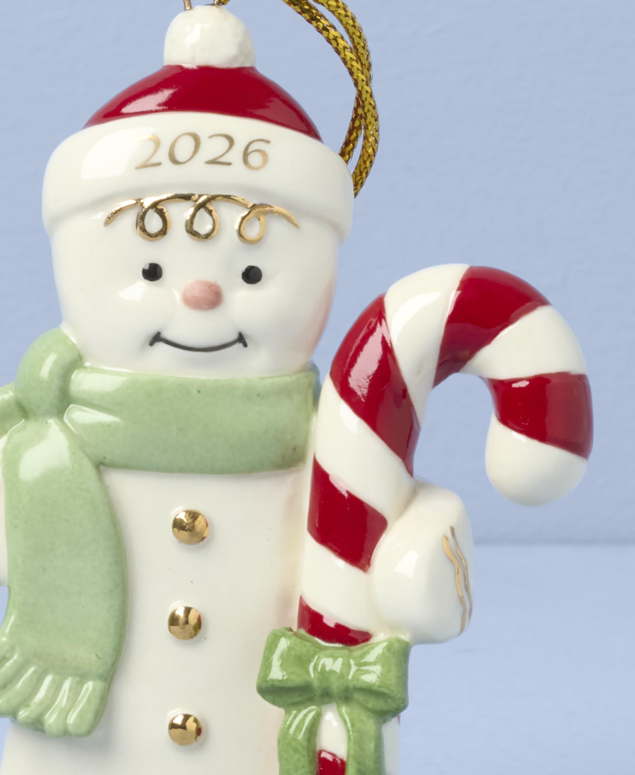 Lenox 898584 2026 - Decorazione a forma di omino di pan di zenzero con bastoncino di zucchero