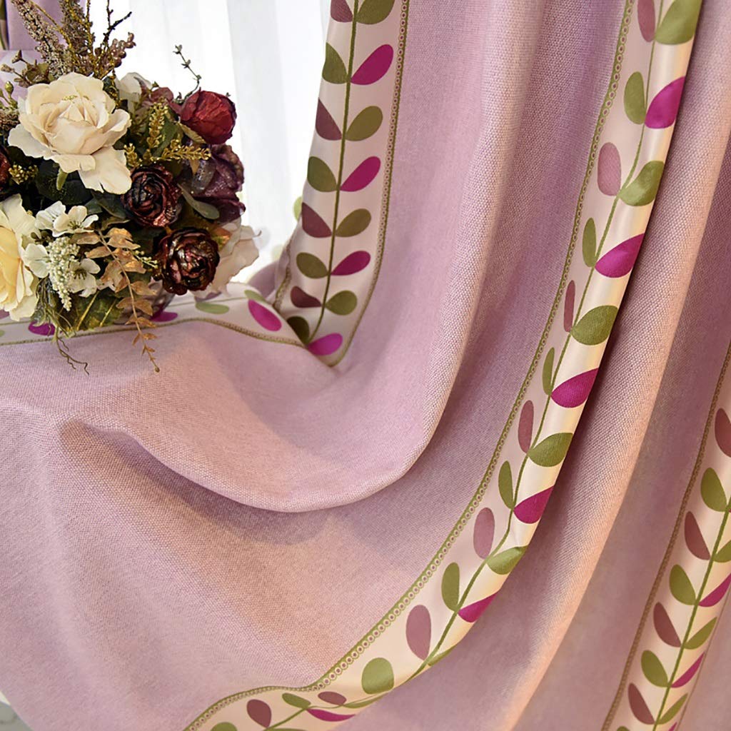 XUEPING Printed curtains, Postmodern Full shading, Shade, Insulation, Suitable for the bedroom, living room 12 sizes Floor to ceiling window Bay window Pink print (Size : W170×H240)