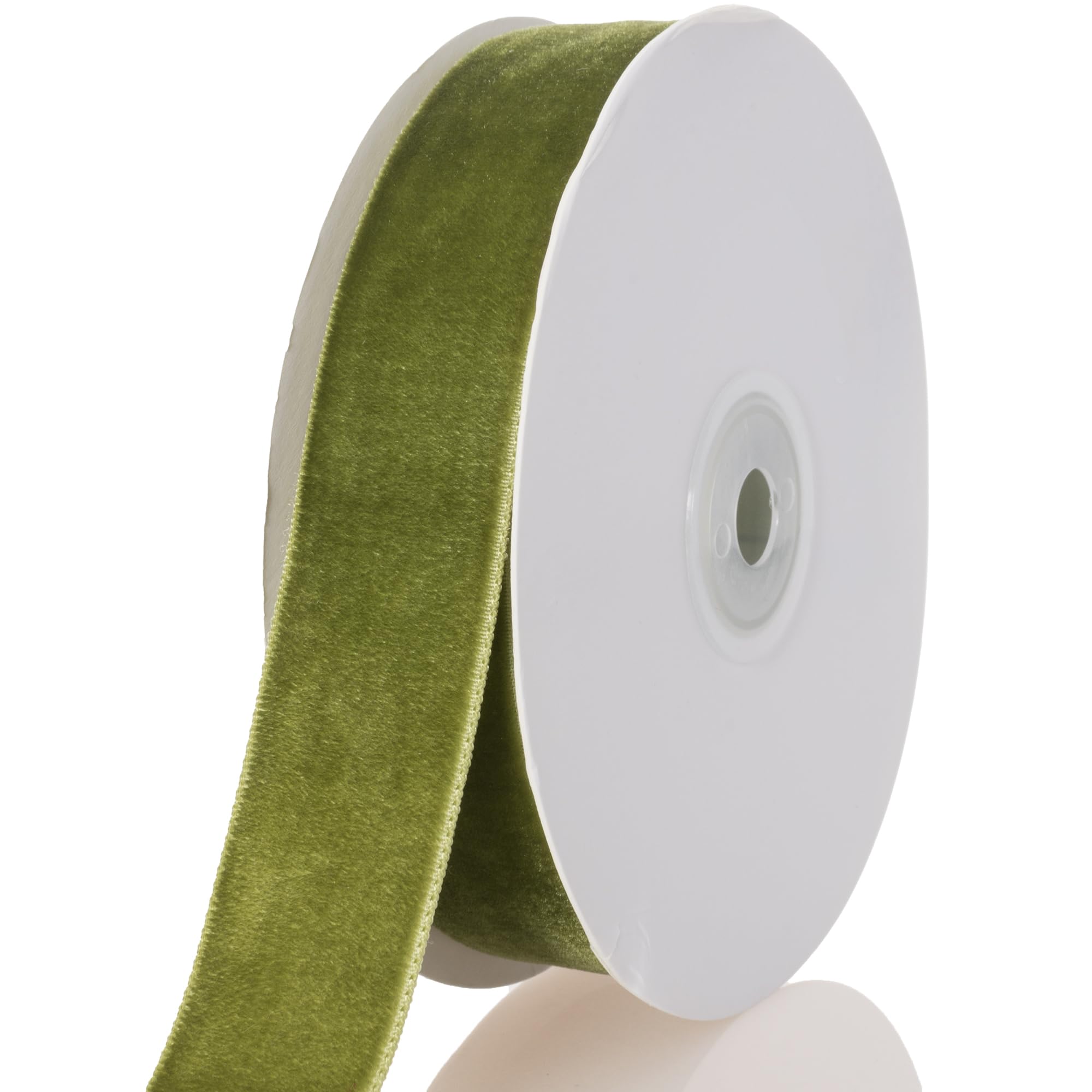 1.5 x 10 Yds Olive Green Velvet Ribbon main image 0