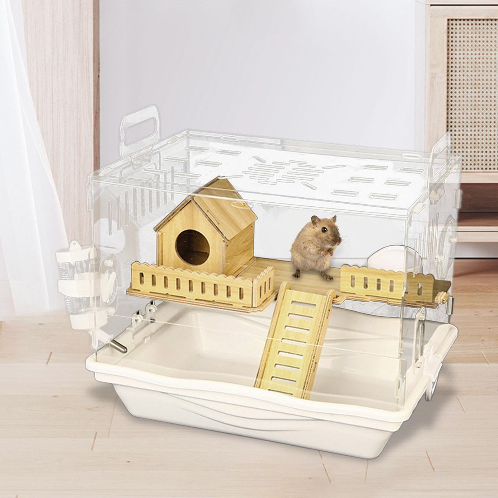 Hábitat Transparente para Mascotas Pequeñas, Ideal para Roedores, casa