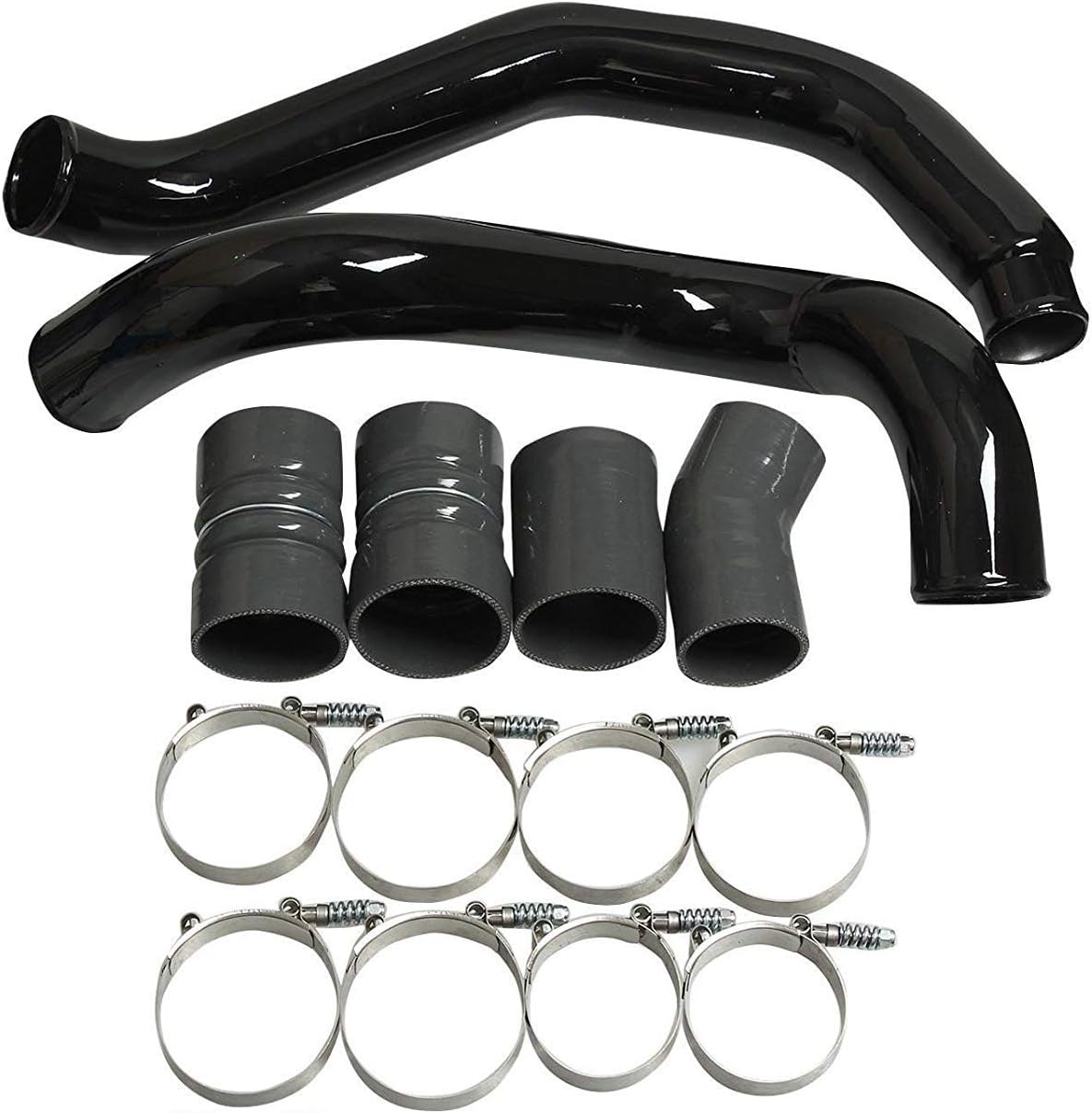 Turbo Intercooler Pipe & Boot Kit CAC Tube Compatible With 2003 2004 2005 2006 2007 Ford F250 F350 F450 Super Duty V8 6.0L Powerstroke Diesel