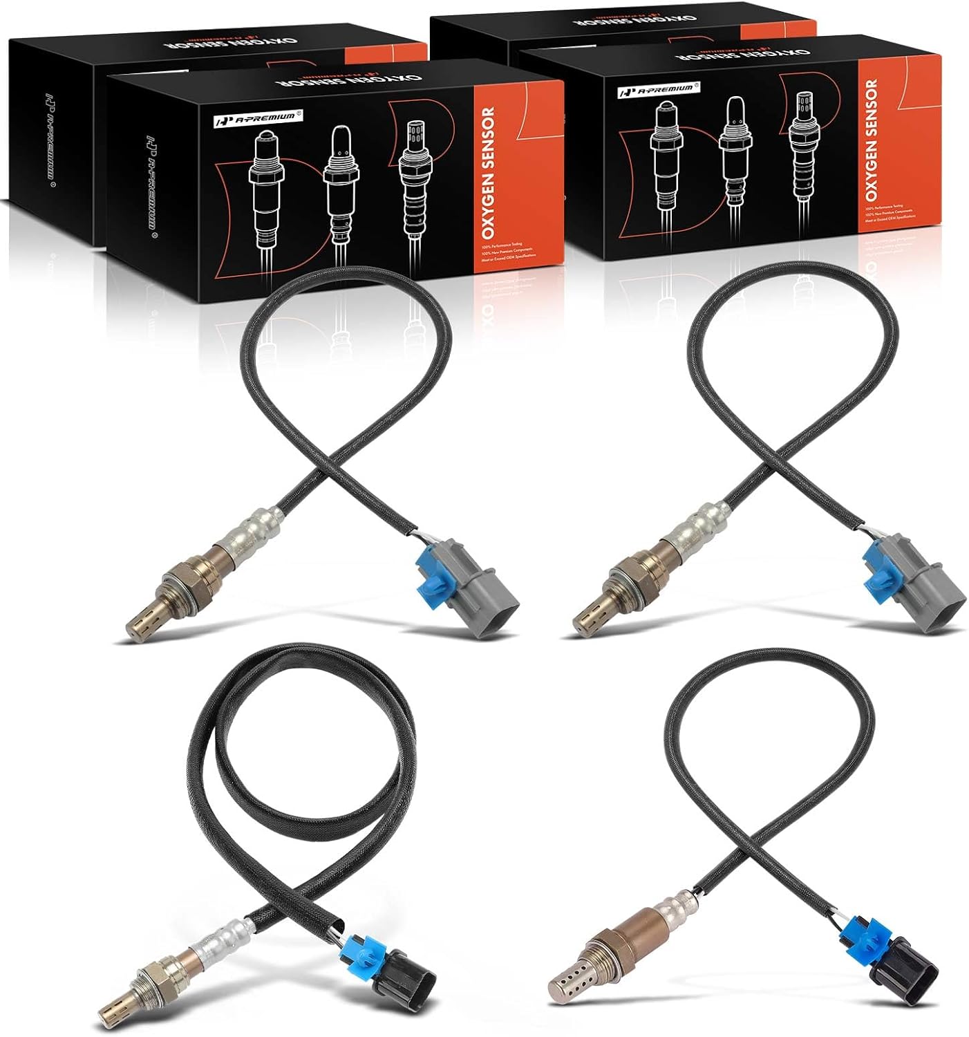 A-Premium O2 Oxygen Sensor Compatible with Mitsubishi Galant 2007-2011, L4 2.4L, Upstream and Downstream, 4-PC Set