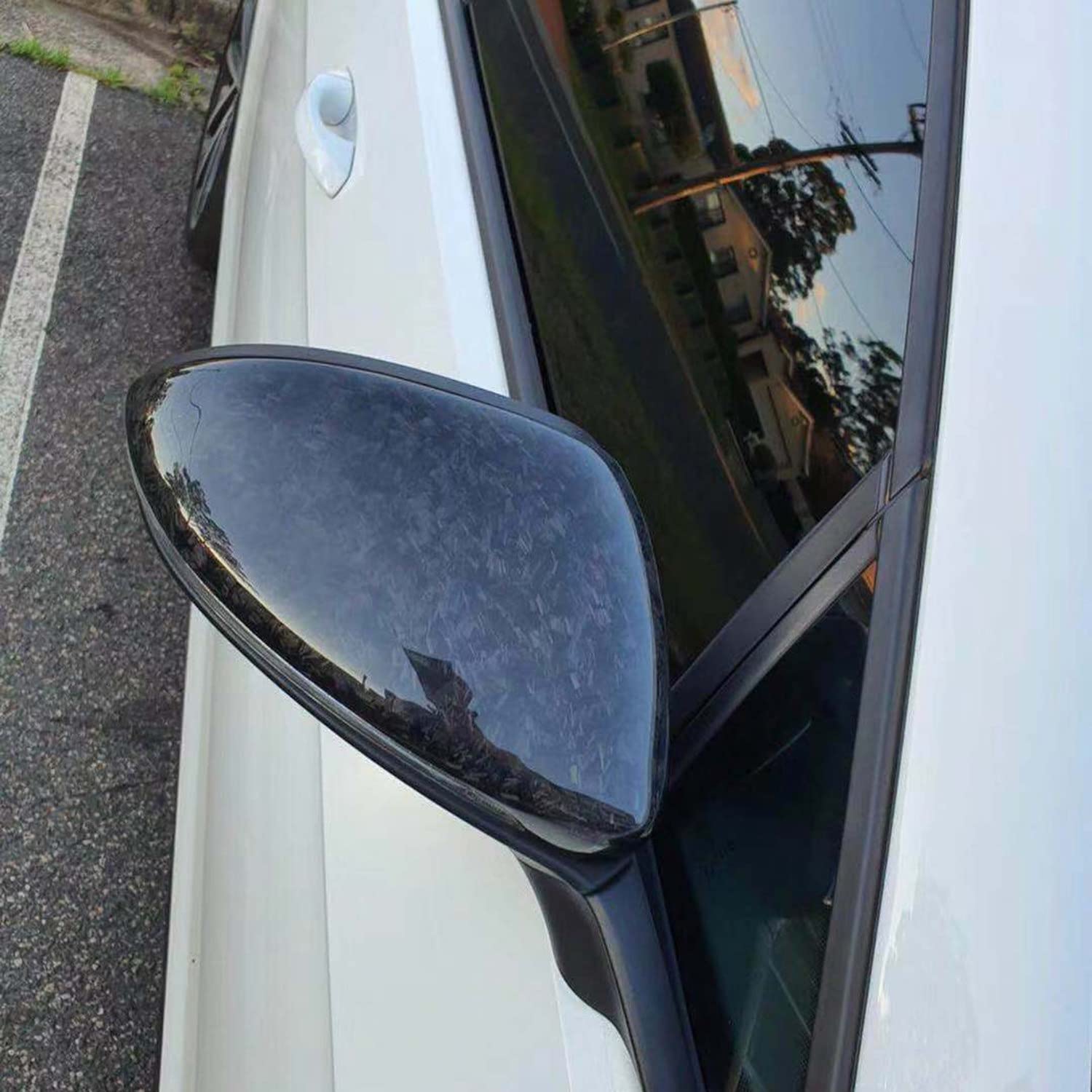 新品 VW ゴルフ7 ゴルフ7.5 カーボン ドアミラーカバー アンテナカバー