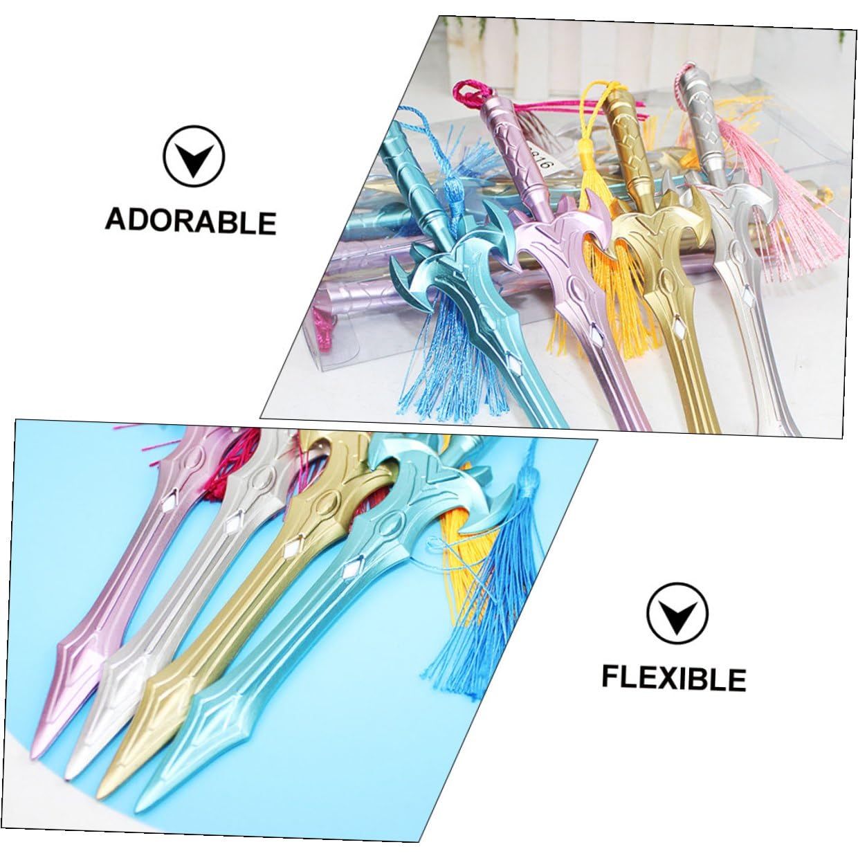 DOITOOL 36 Pièces Stylos Gel à Encre avec Pendentif Tassel Stylos Bureau et Dessin Ergonomiques Caps Séchage pour Étudiants et Usage