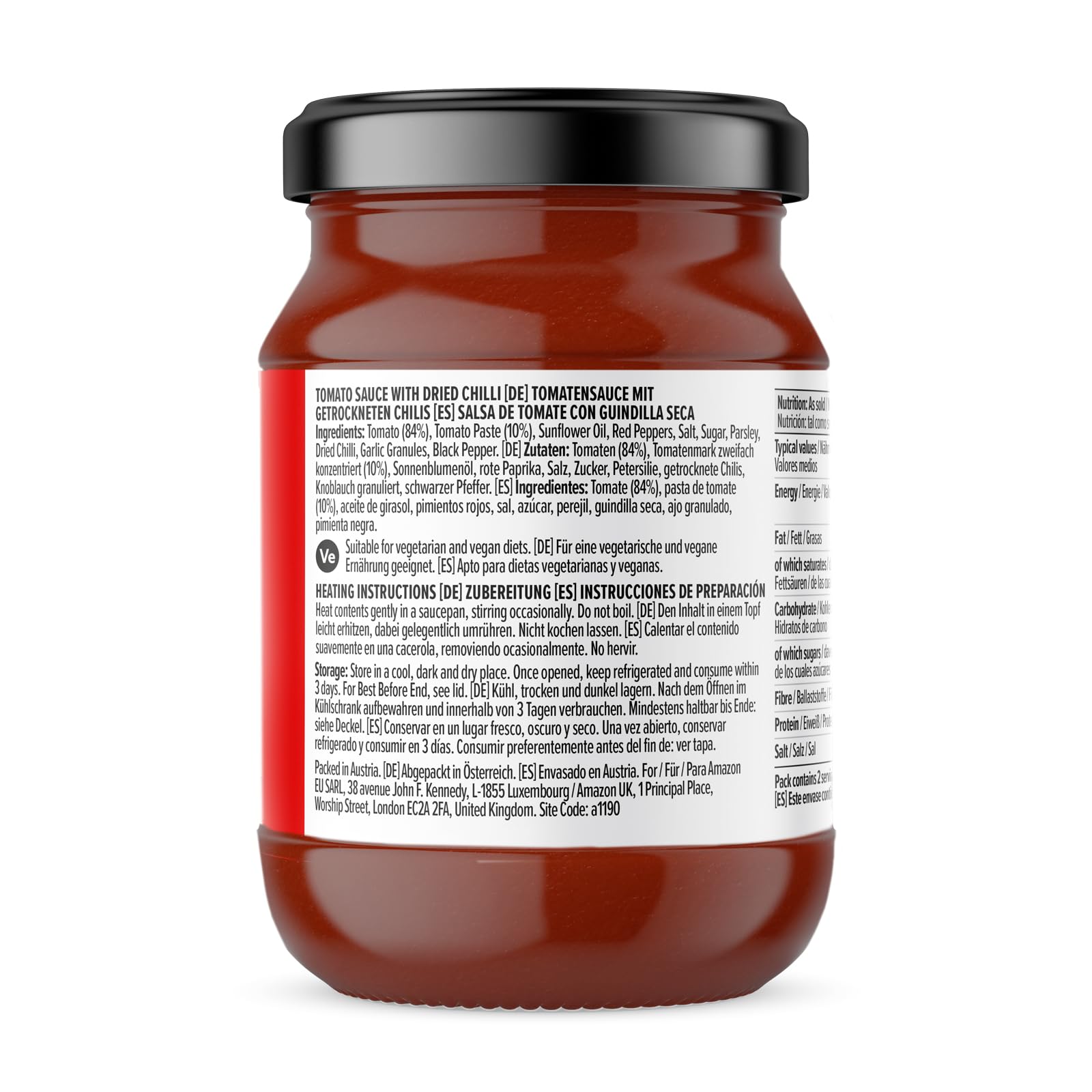 Amazon Salsa Para Pasta Arrabbiata, 420g
