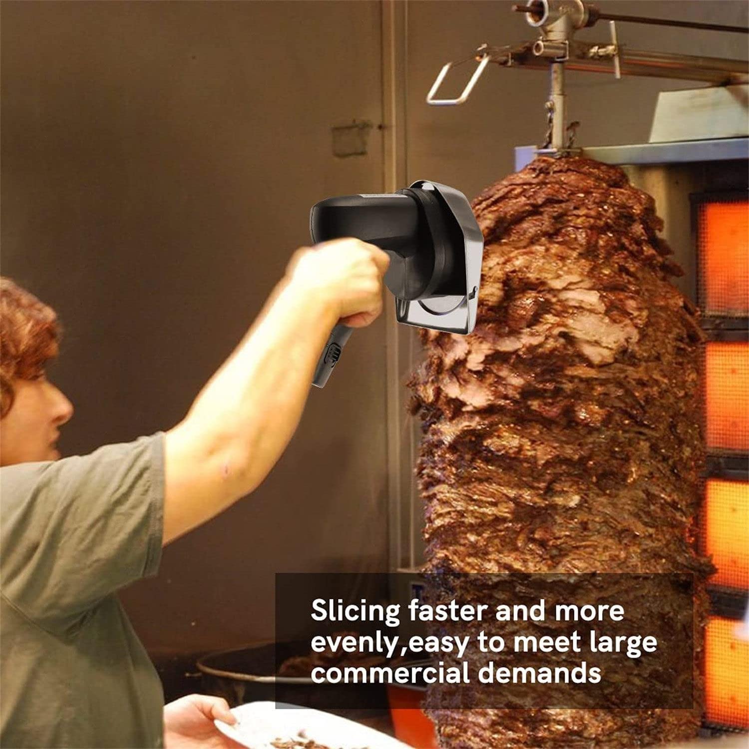 ZUKETANG Electric Gyro Slicer, Cutter Electric Gyro Slicer Kebab Knife,80W Portable Sliced Gyro Cutter Kebab Cutting Knife Machine for Home or Restaurant,Cordless