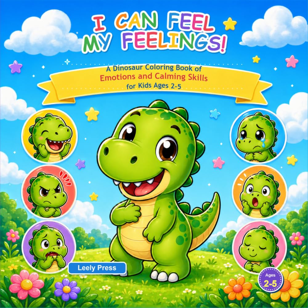 I Can Feel My Feelings!: A Dinosaur Coloring Book About Emotions and Feelings for Kids Ages 2–5 (Leely Press Dino Books)