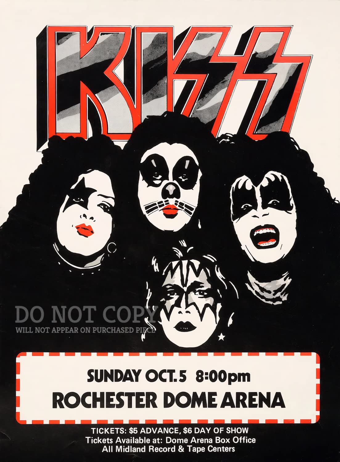 Amazon.com: KISS Concert Poster 11 X 15 - Stunning 1975 Live At