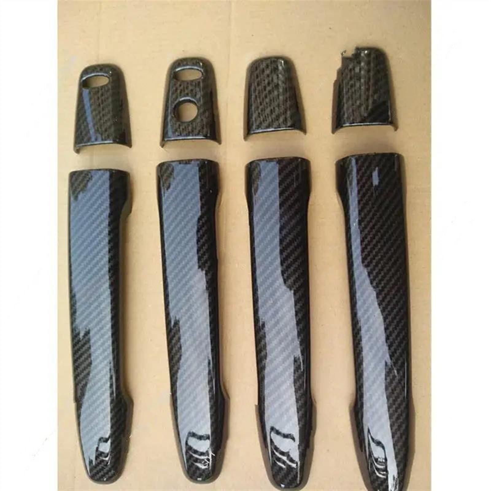 Csspdm D Abs Carbon Fiber Car External Side Oor Handle Bowl Catch Cover Protection Trim For Mitsubishi For Outlander 2013-2020(D)