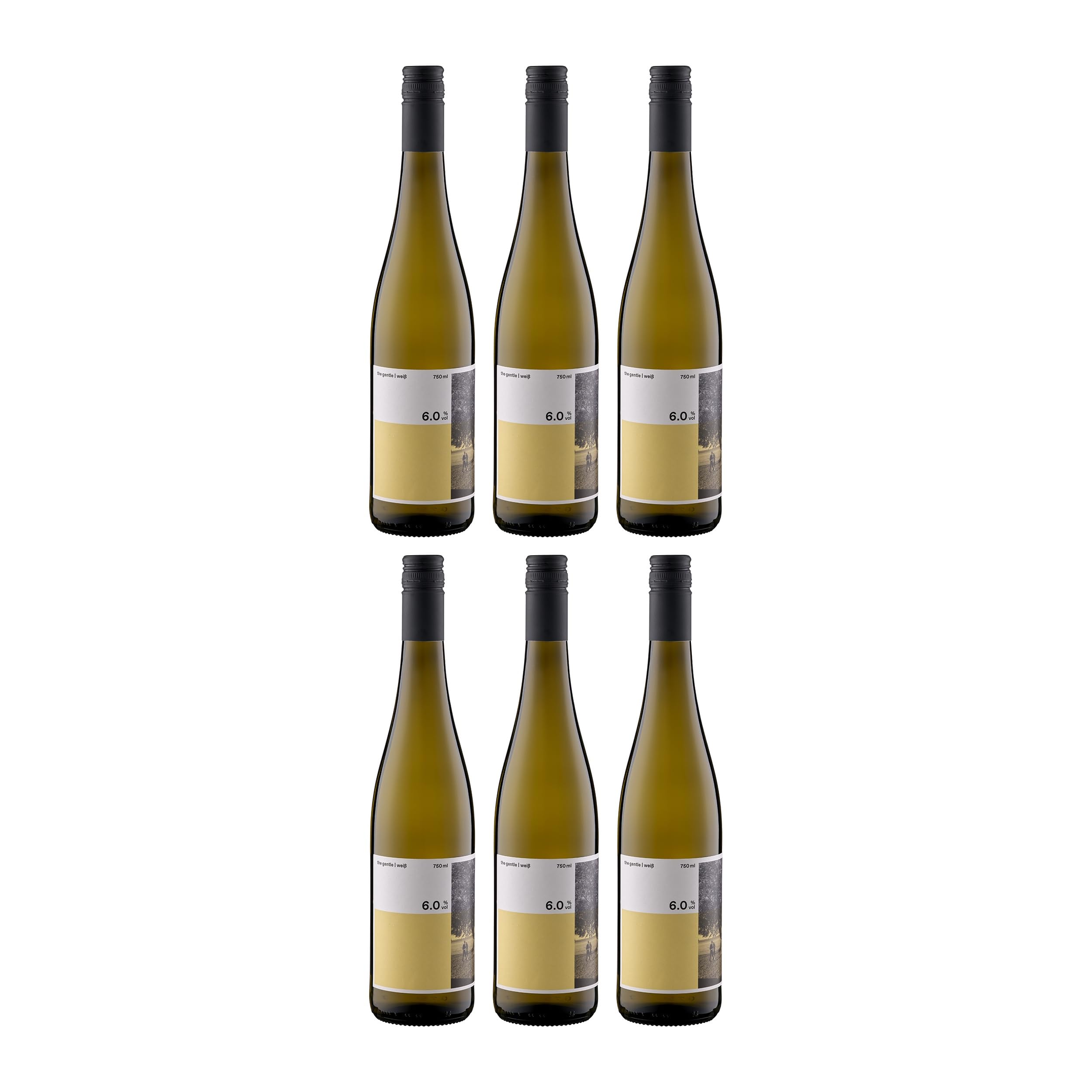 The gentle wine Weiss Weisswein halbtrocken Deutschland inkl. FeinWert E-Book (6 x 0.75 l)