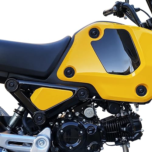 KEMIMOTO Arandelas Verge de colores compatibles con motocicletas Grom 2022, 2023, 2024, juego completo de aluminio, 12 piezas (negro)