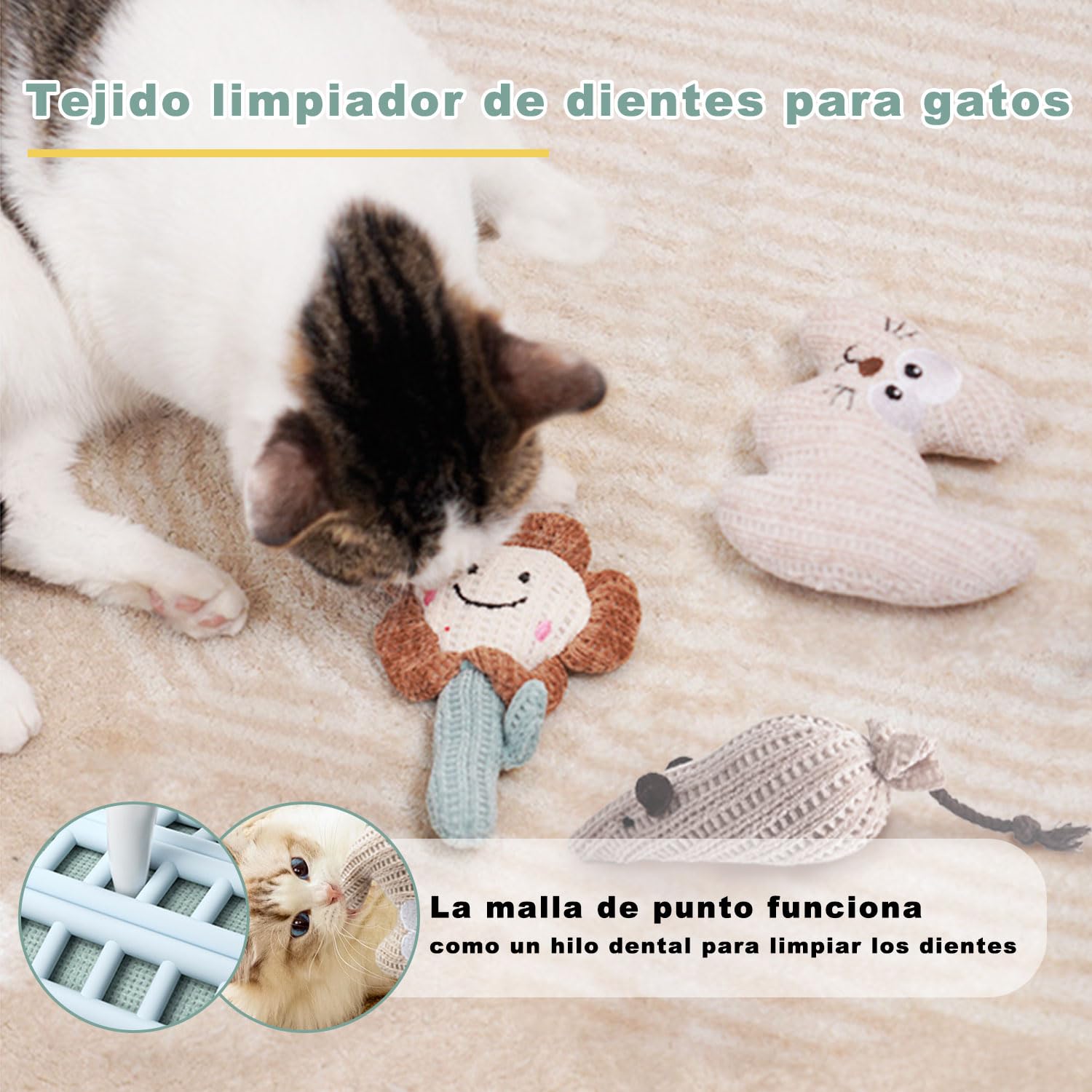 7 En 1 Juguetes Gatos Interactivos de Interior Con Ventosas Adhesivas Lavables,Juguetes Para Gatos, Palitos de Hierba Gatera y Mordedor de Cuerda Juguetes gatos Colgantes Para con Hierba Gatera