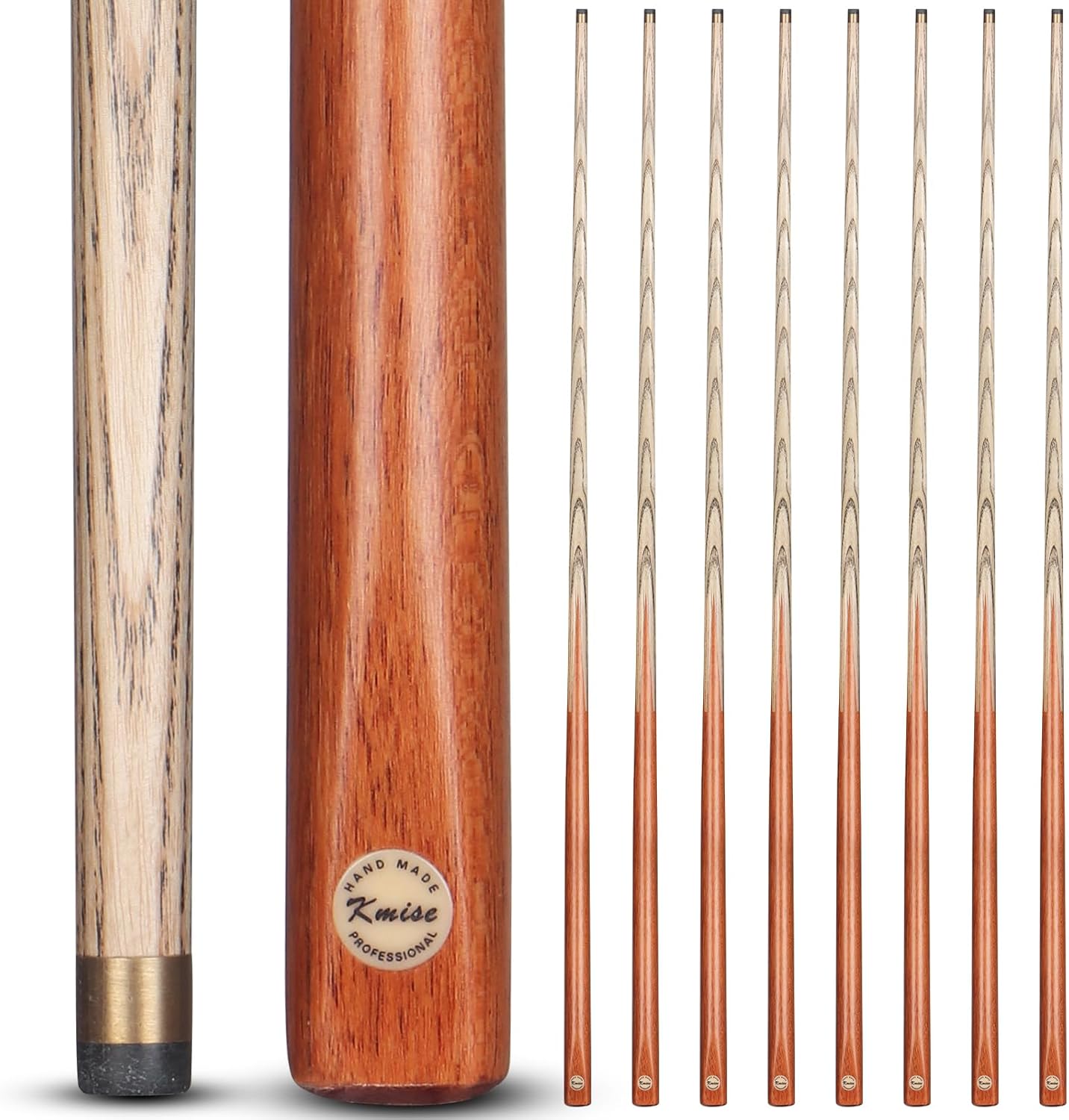 Kmise Pool Cue Sticks, 57"/58" Hardwood Professional Pool Cue Set of 4/6/8, One-Piece Pool Cues Sticks 20OZ with 13 MM Tips, Pool Table Billiard Cue Stick for Bar/Home/Billiard Room