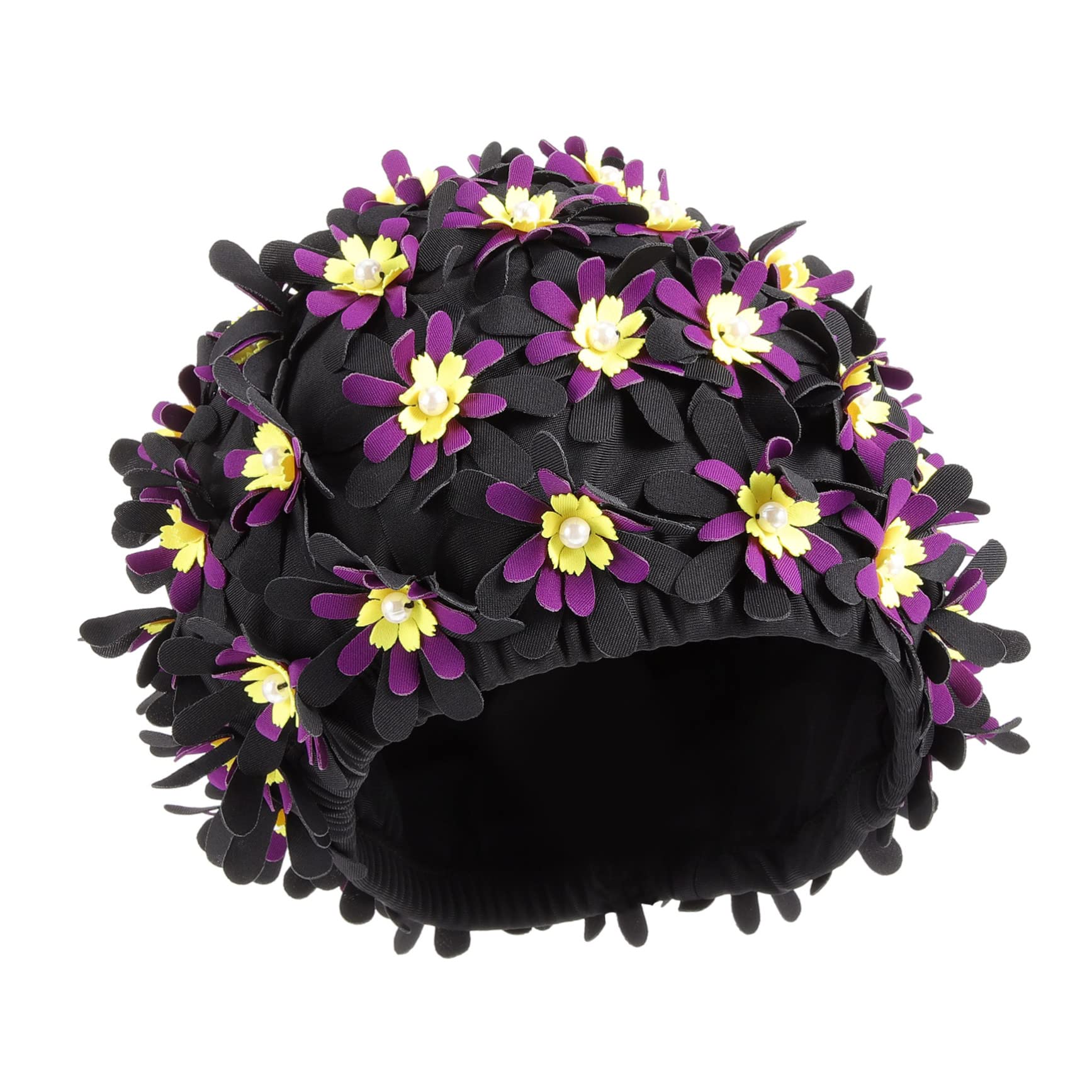 Augmentez Le Chapeau de baignade des Fleurs Cheveux Bonnet de Bain Femme UV Long Bonnet de Bain Fleuri Chapeau de baignade en Tissu Bonnet de Bain à Fleurs Cap Polyester