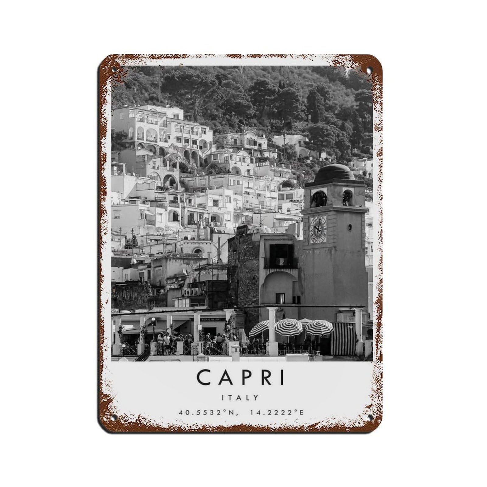 Capri Travel（44） Tin Sign Vintage Metal Pub Club Cafe Bar Home Wall Art Decoration Poster Retro 12x16inch(30x40cm)