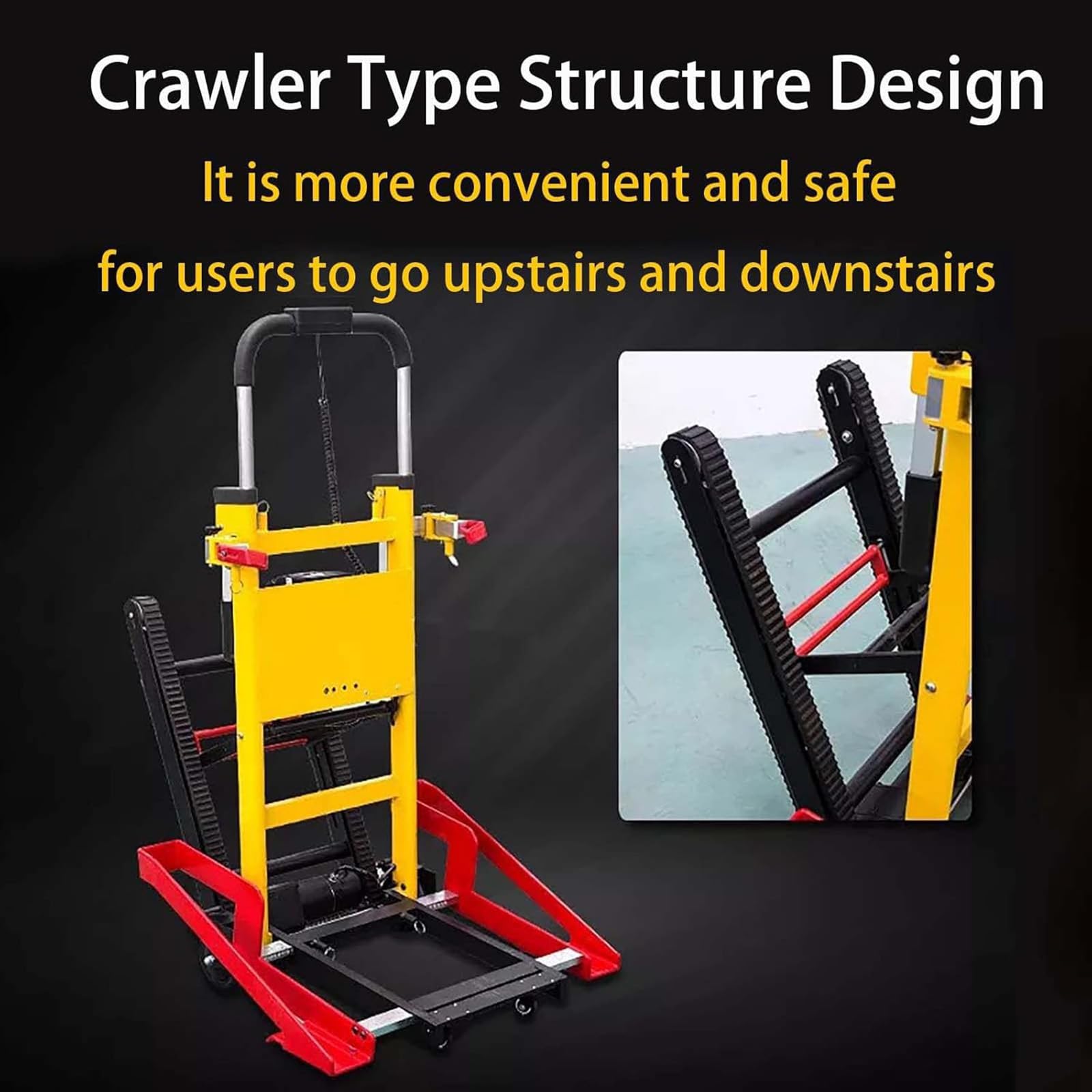 Electric Stair Climber aus Aluminiumlegierung, Faltbarer Elektrischer Rollstuhl Treppenlift, Hilfswerkzeuge zum Treppensteigen/Max. Belastung 352 lb/Breite des Kartensteckplatzes einstellbar