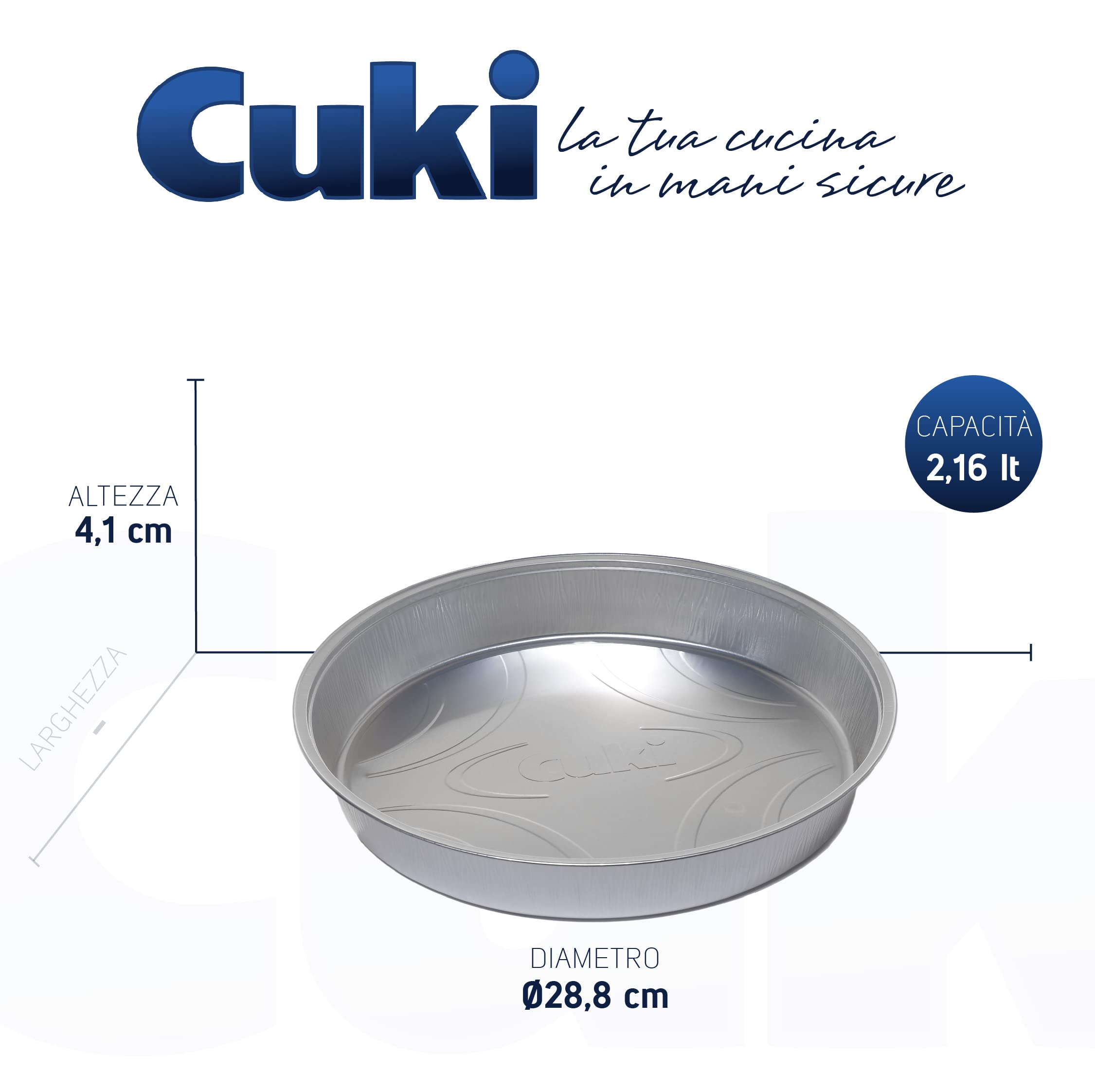 Cuki Vaschette Alluminio - Ultra Forza - 12 Porzioni - Tonde [Ts10G] - 6 Confezioni Da 2 Pezzi - 280 g