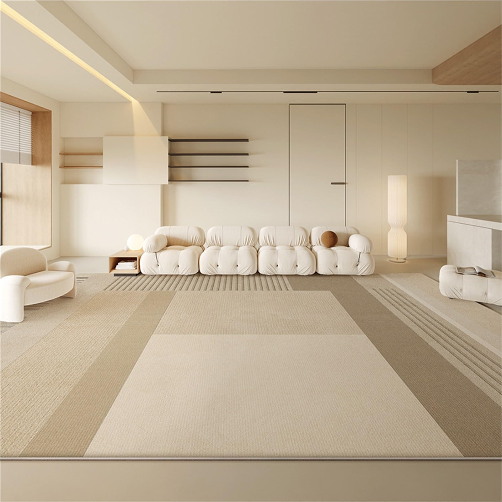 Tapis vintage lavable grand format pour un salon élégant et chaleureux