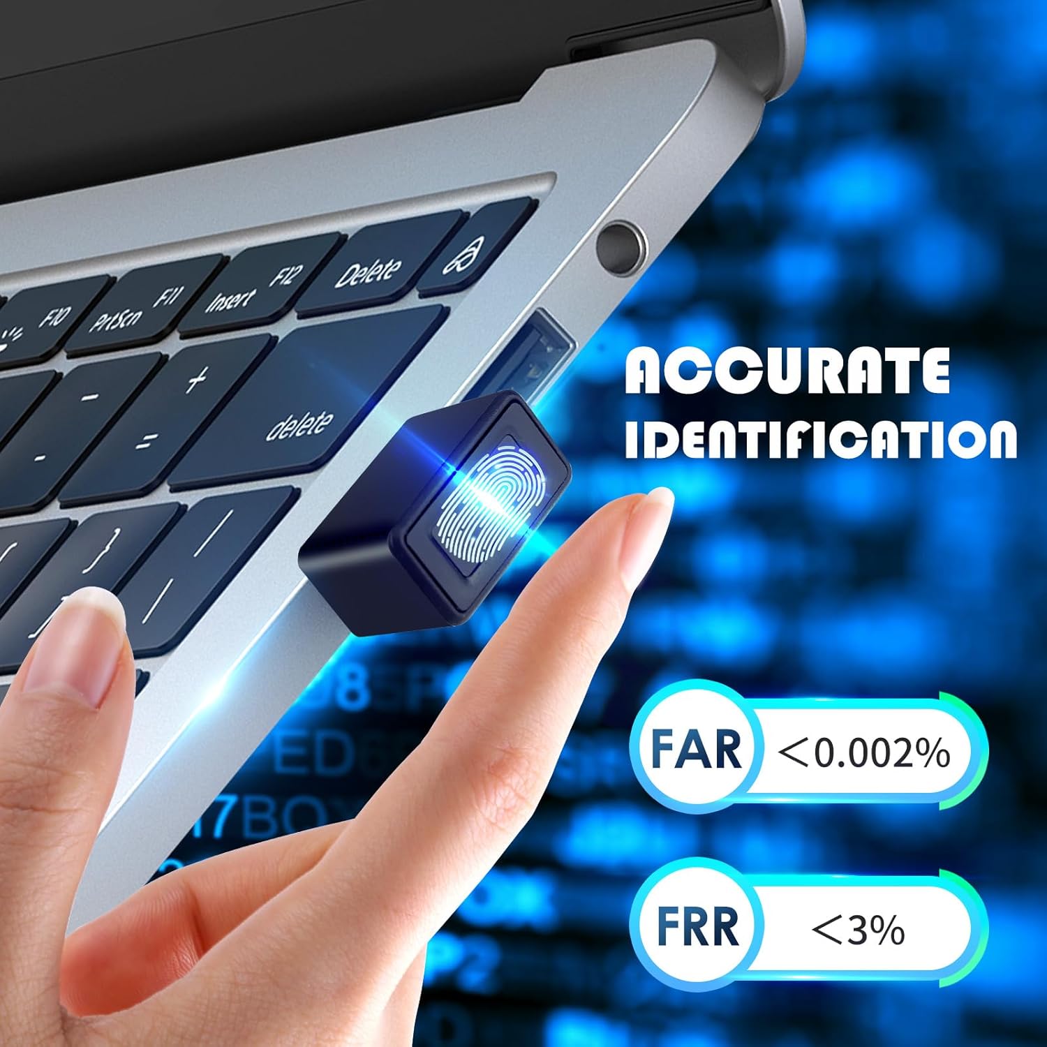 Accurate identification metrics for the fingerprint reader